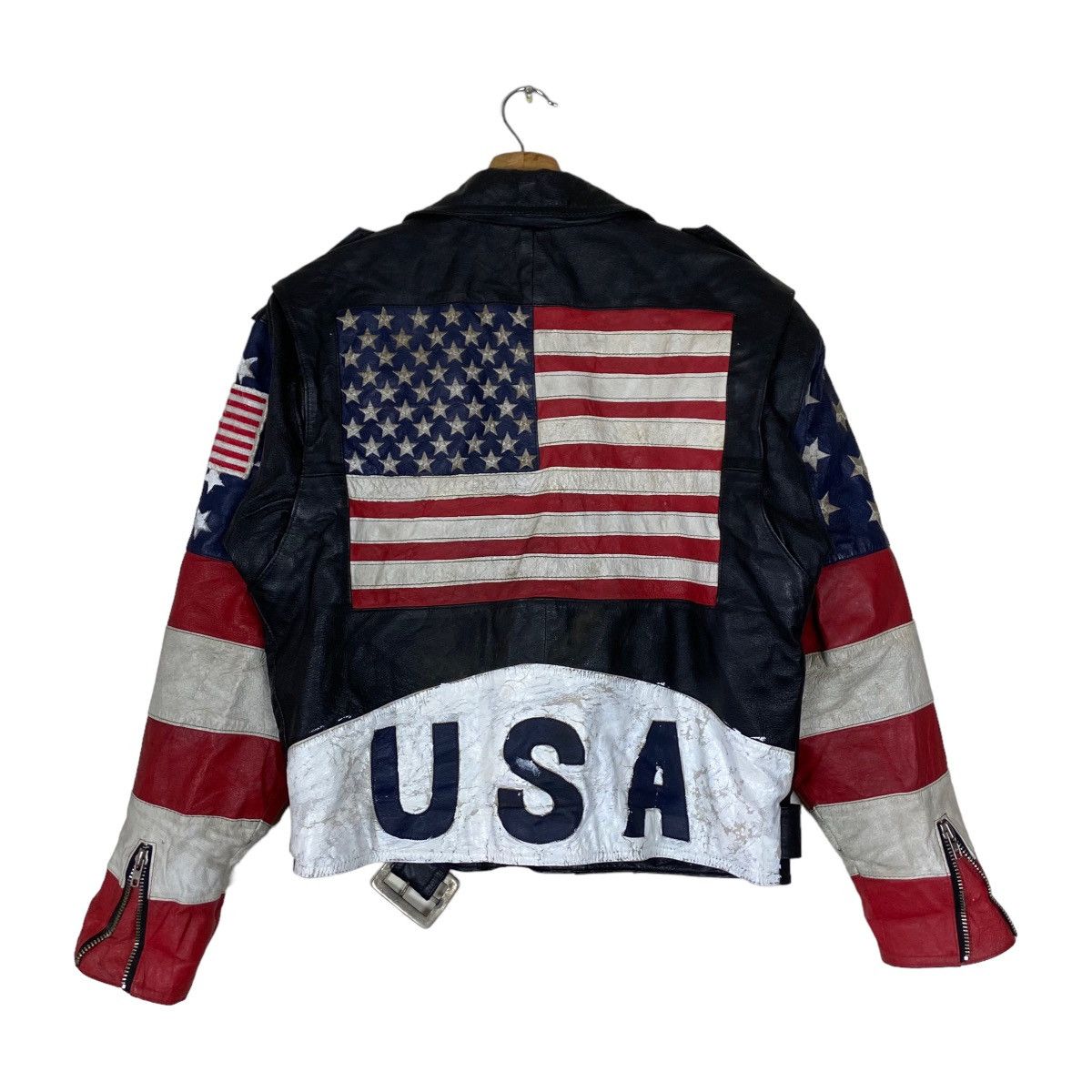 Vintage Vintage USA Flag Embroidered Patches Rockabilly Motorcycle ...