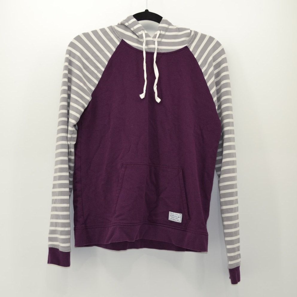 Orvis Orvis Womens Hooded Sweater Top Striped Burgundy Pocket Sz S Size S / US 4 / IT 40 - 15 Thumbnail