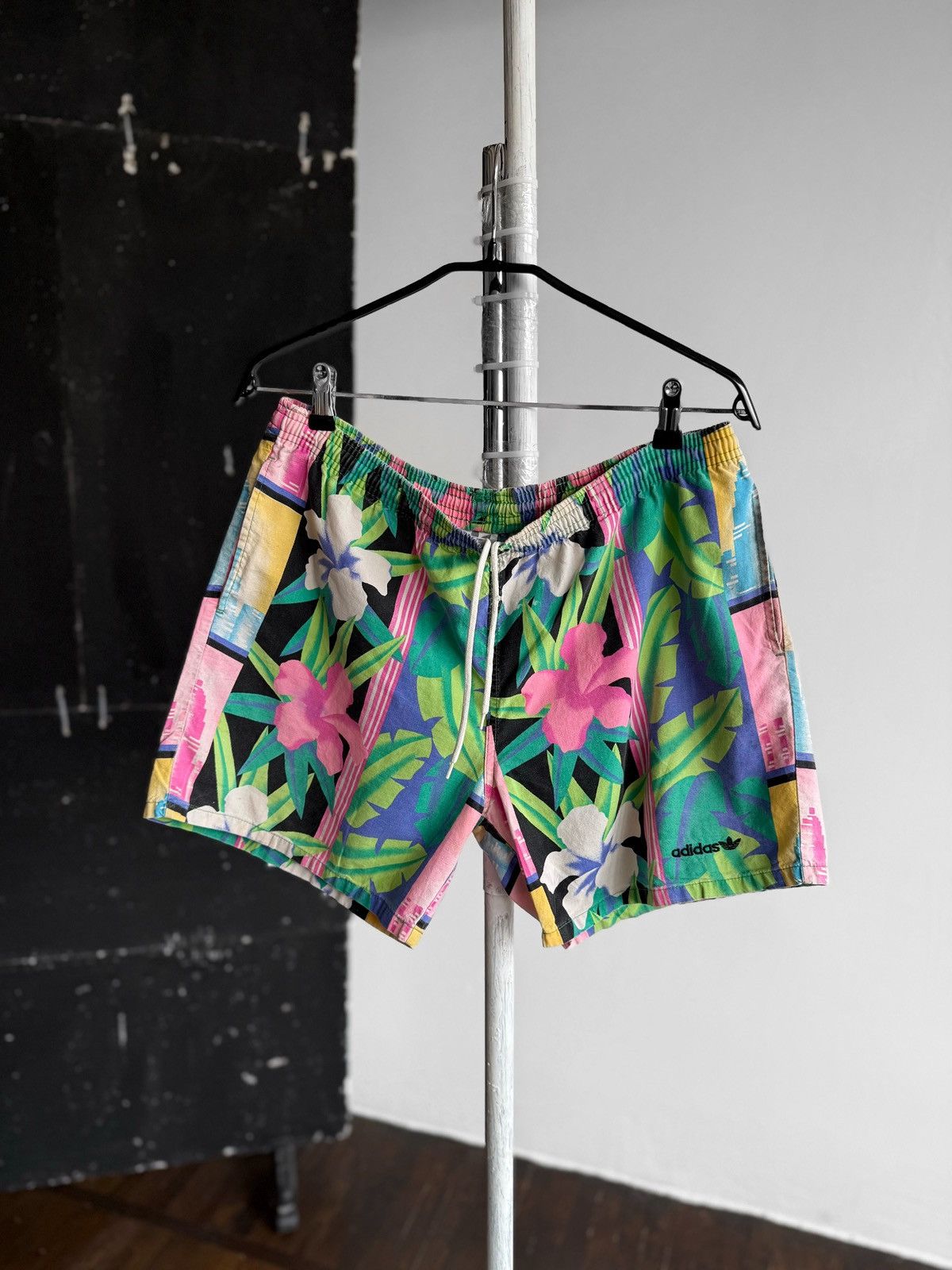 Adidas Mens Vintage 90s Floral Printed Shorts Made in USA