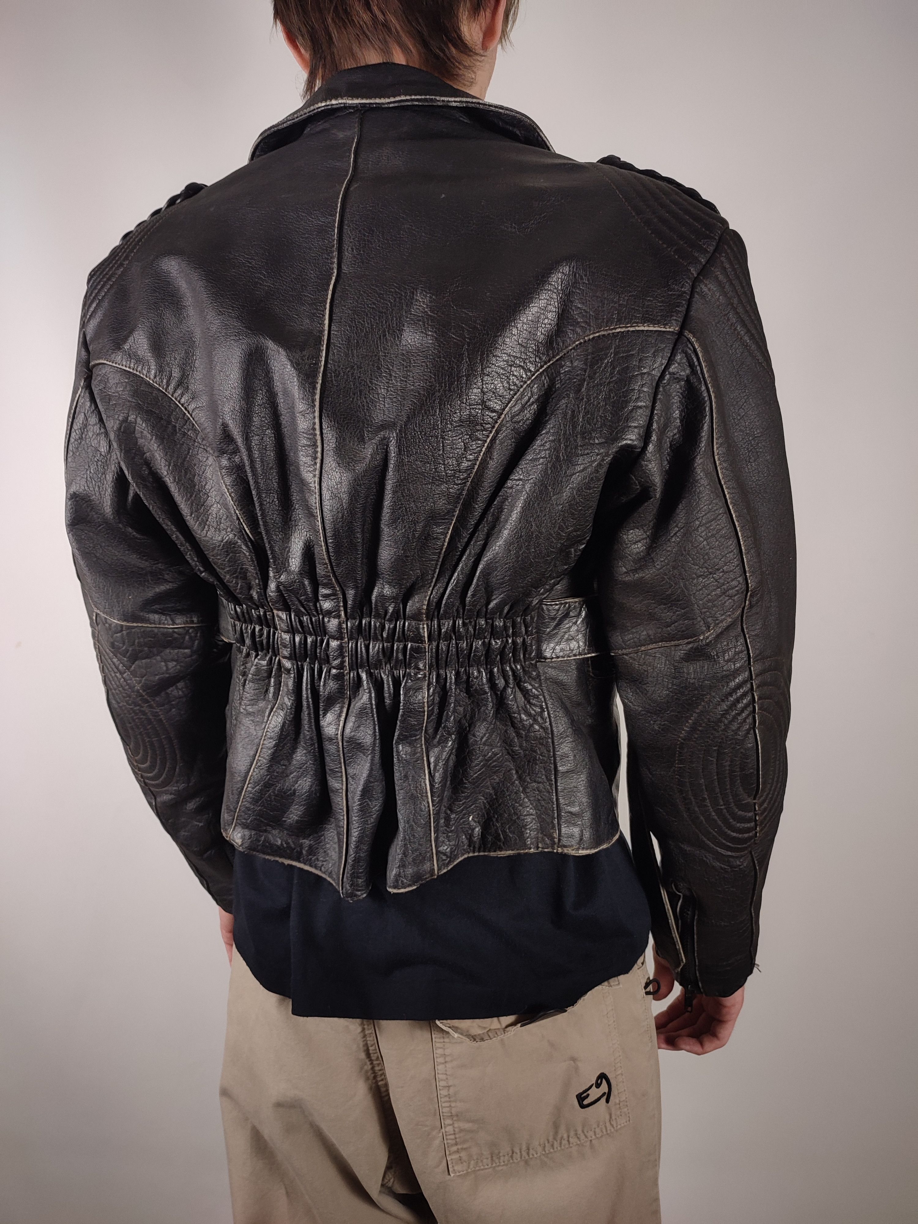 Vintage Vintage Moto Biker Faded Leather Jacket Size US M / EU 48-50 / 2 - 7 Thumbnail