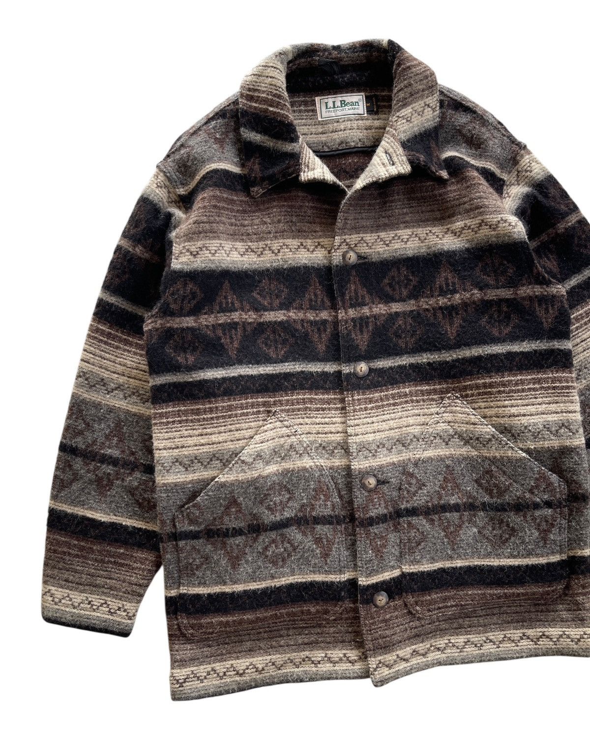 L.L. Bean Vintage L.L.Bean Wool Aztec Jacket Size US M / EU 48-50 / 2 - 5 Thumbnail
