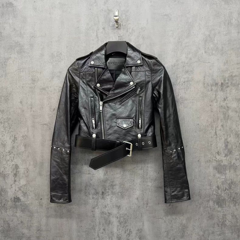 Givenchy Givenchy Size34 Studded logo heavy duty leather jacket Size XXS / US 00 / IT 34 - 1 Thumbnail