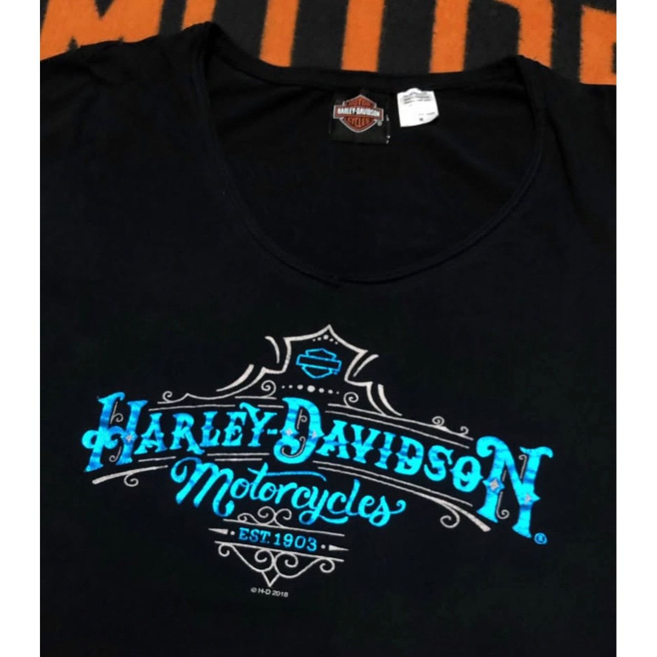 Harley Davidson Harley-Davidson Women Cropped T-Shirt Size Medium Blue Size M / US 6-8 / IT 42-44 - 4 Thumbnail