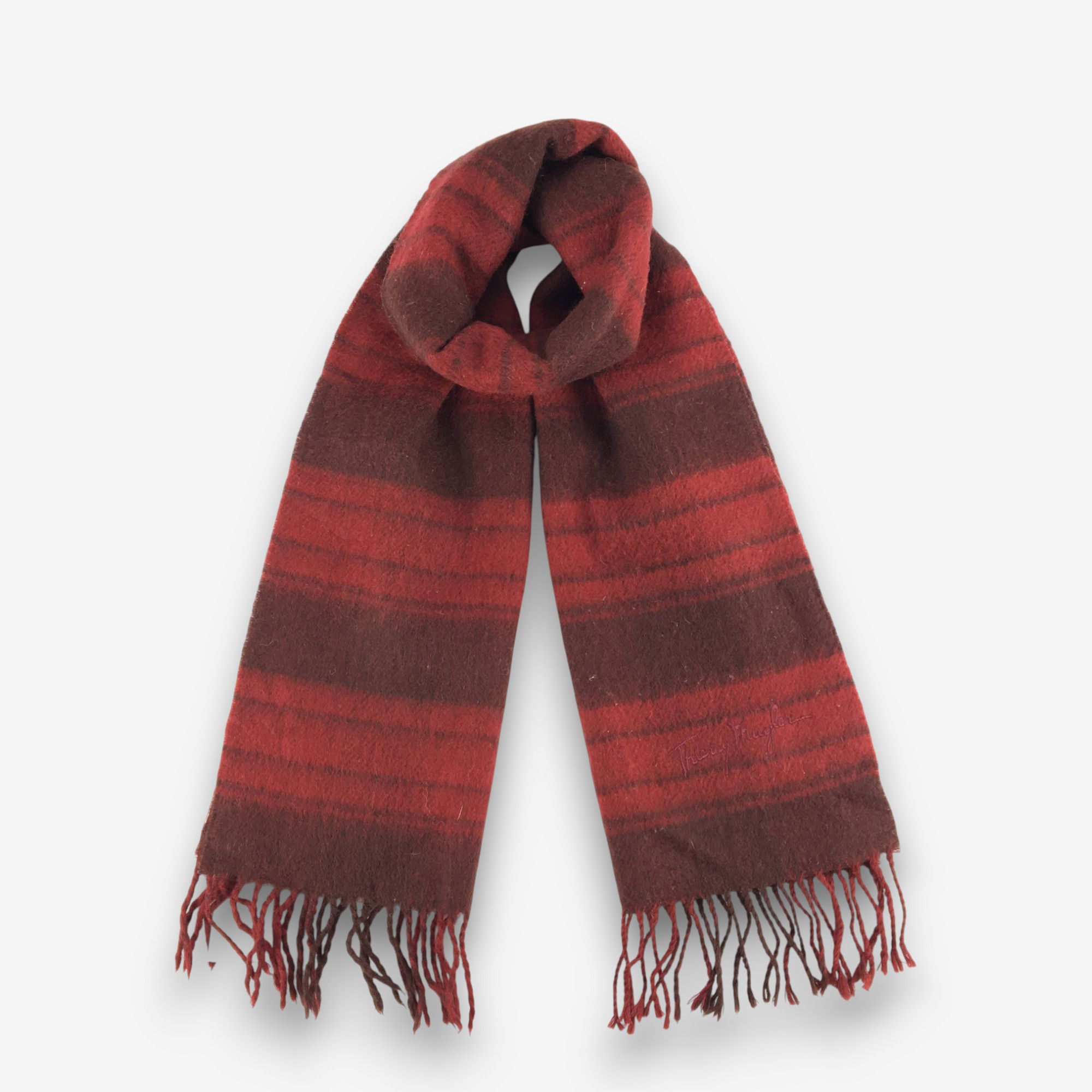 Thierry Mugler Vintage Thierry Mugler Scarf Wool Plaid Tartan Scarves Size ONE SIZE - 1 Thumbnail