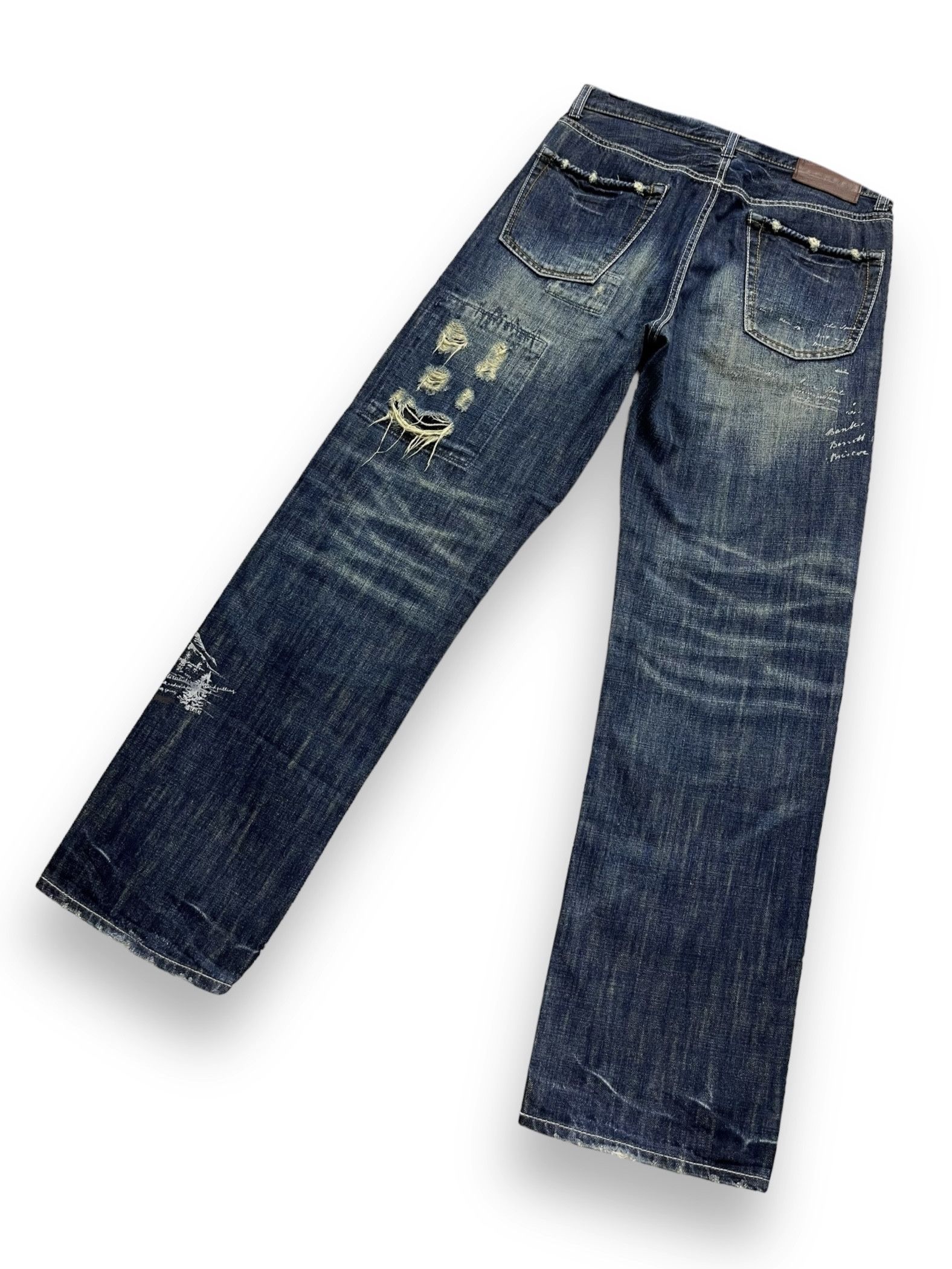 Global Work 🔥GRUNGE KurtCobain Inspired Boro Patchwork Undercover Style Size US 31 - 9 Thumbnail