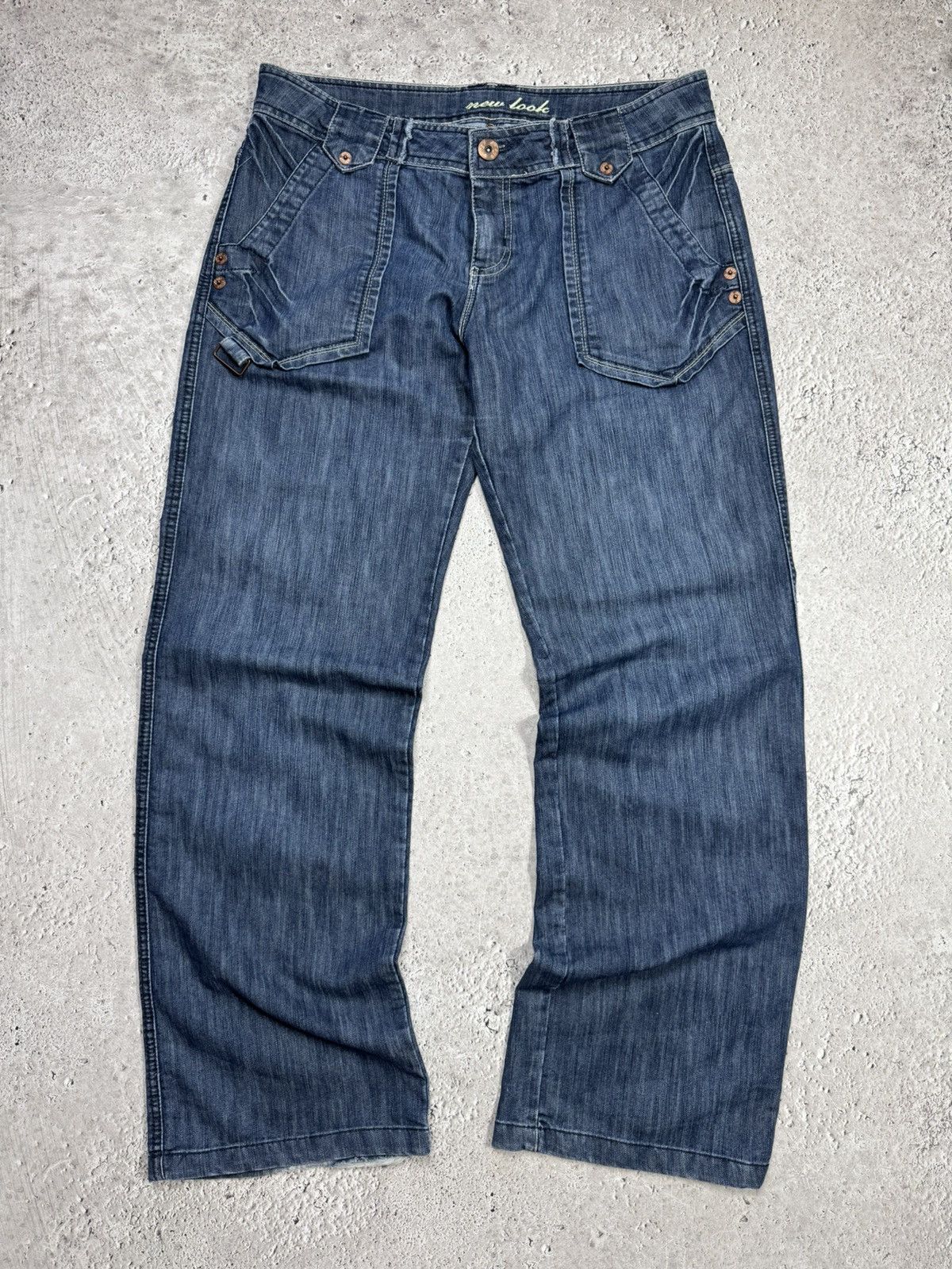 Other Baggy Jeans Blue Denim Buckle Back Wide Leg Y2K Skater Pants Size US 36 / EU 52 - 8 Thumbnail