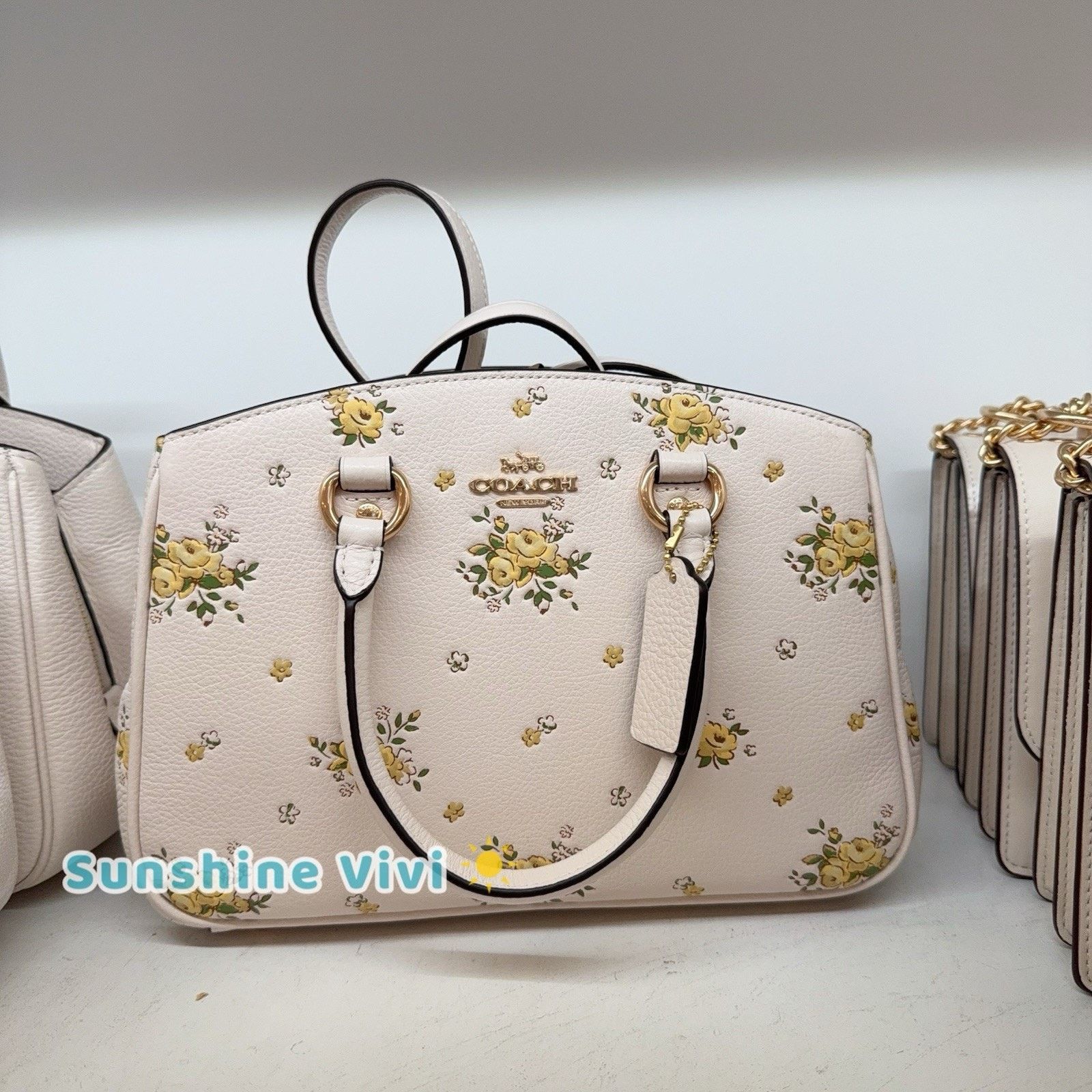Coach NWT COACH Savannah Small Carryall Bag Floral Chalk CAL42 Size ONE SIZE - 1 Thumbnail