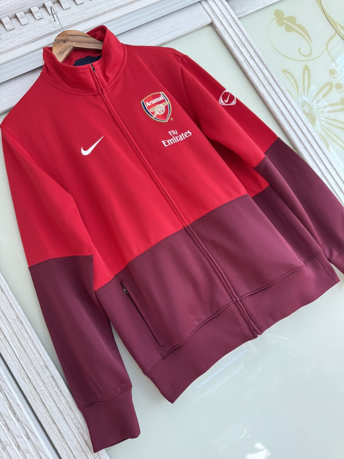 Nike × Vintage Vintage Arsenal 2009-2010 Soccer Track Jacket Football Jersey Size US L / EU 52-54 / 3 - 4 Thumbnail