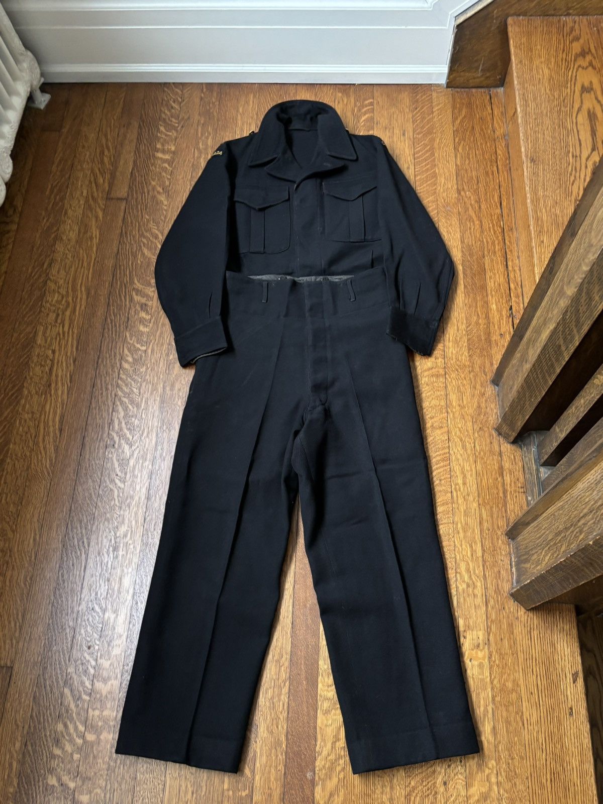 Vintage 1950s Wool Suit WW2 Korean War Canadian Battledress Set Size 36R - 2 Thumbnail