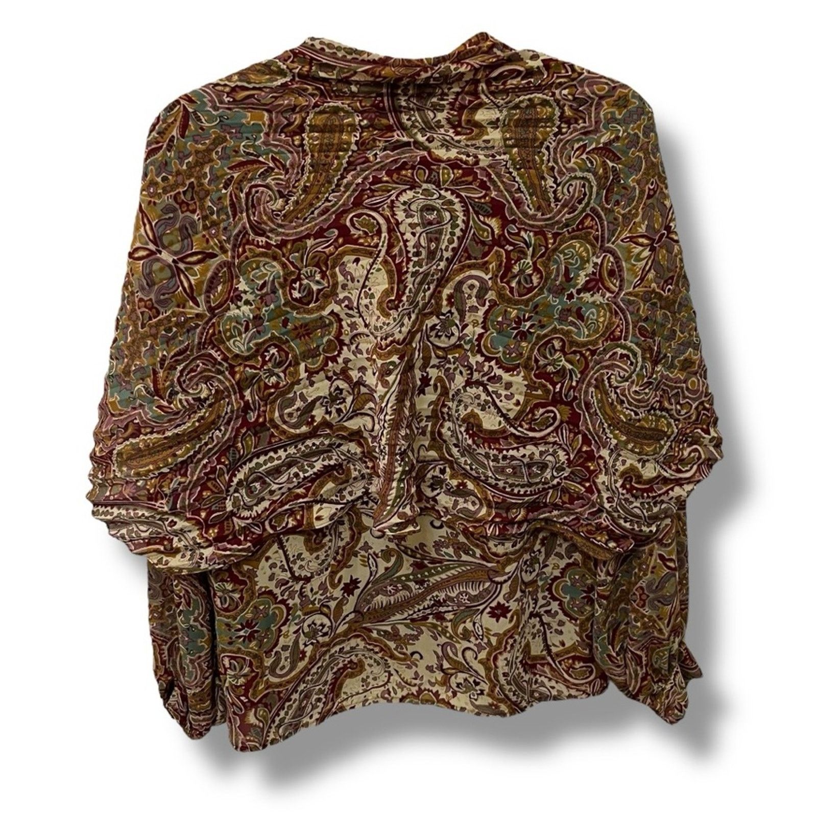 Vintage San André Vintage 90s paisley button up blouse attached cape Size M / US 6-8 / IT 42-44 - 3 Thumbnail
