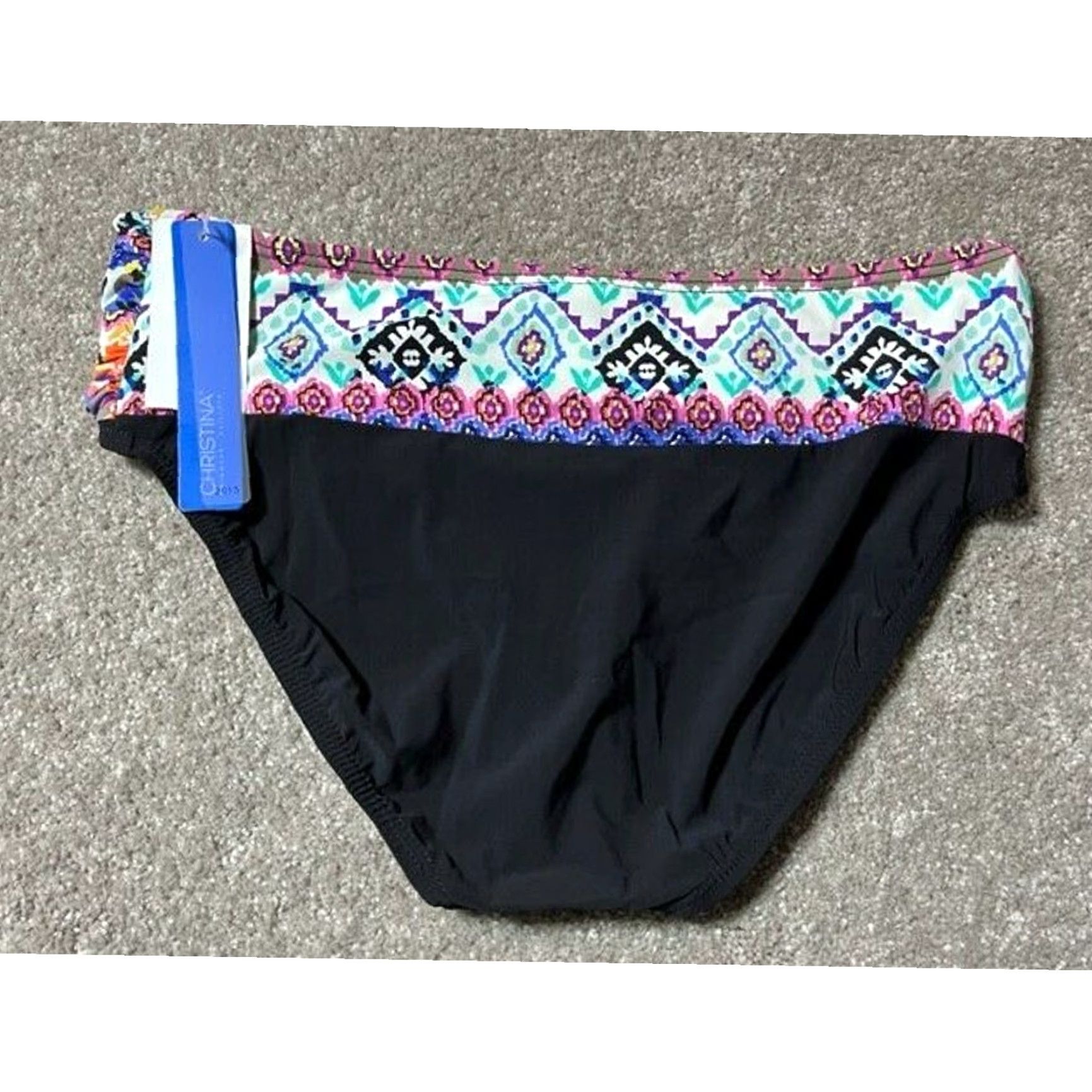 Vintage Retro 90s Y2K Bikini Swim Bottom Sz 12 Tribal Aztec Goho Resort Festival Beach Womens Size 34" / US 12 / IT 48 - 2 Thumbnail