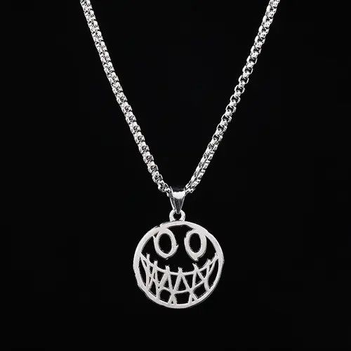 Jewelry Smiley Face Pendant Chain Necklace Size ONE SIZE - 1 Thumbnail
