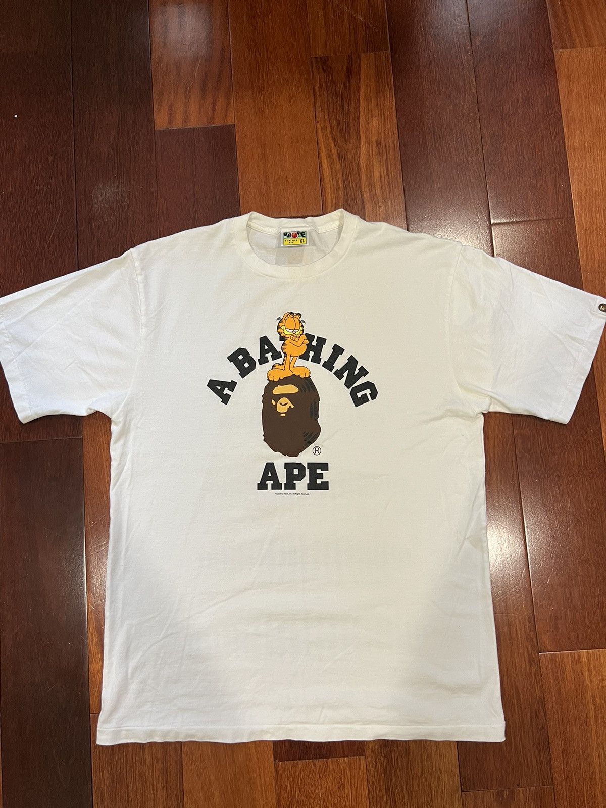 image of Bape x Garfield Tee in White, Men's (Size XL)