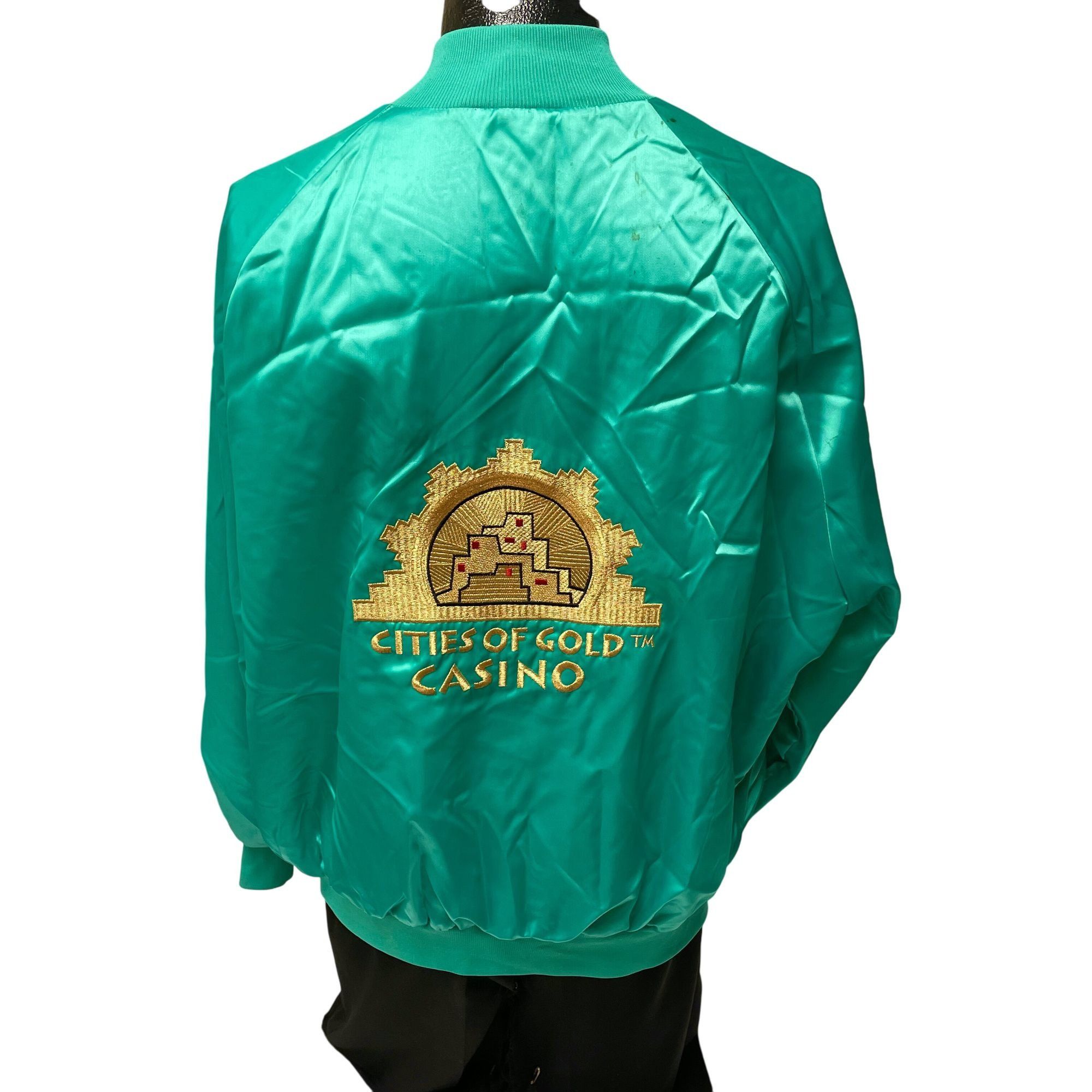 Other Vtg West Ark SHINY Teal Bomber Cities of Gold Casino Jacket Size US XXL / EU 58 / 5 - 2 Thumbnail