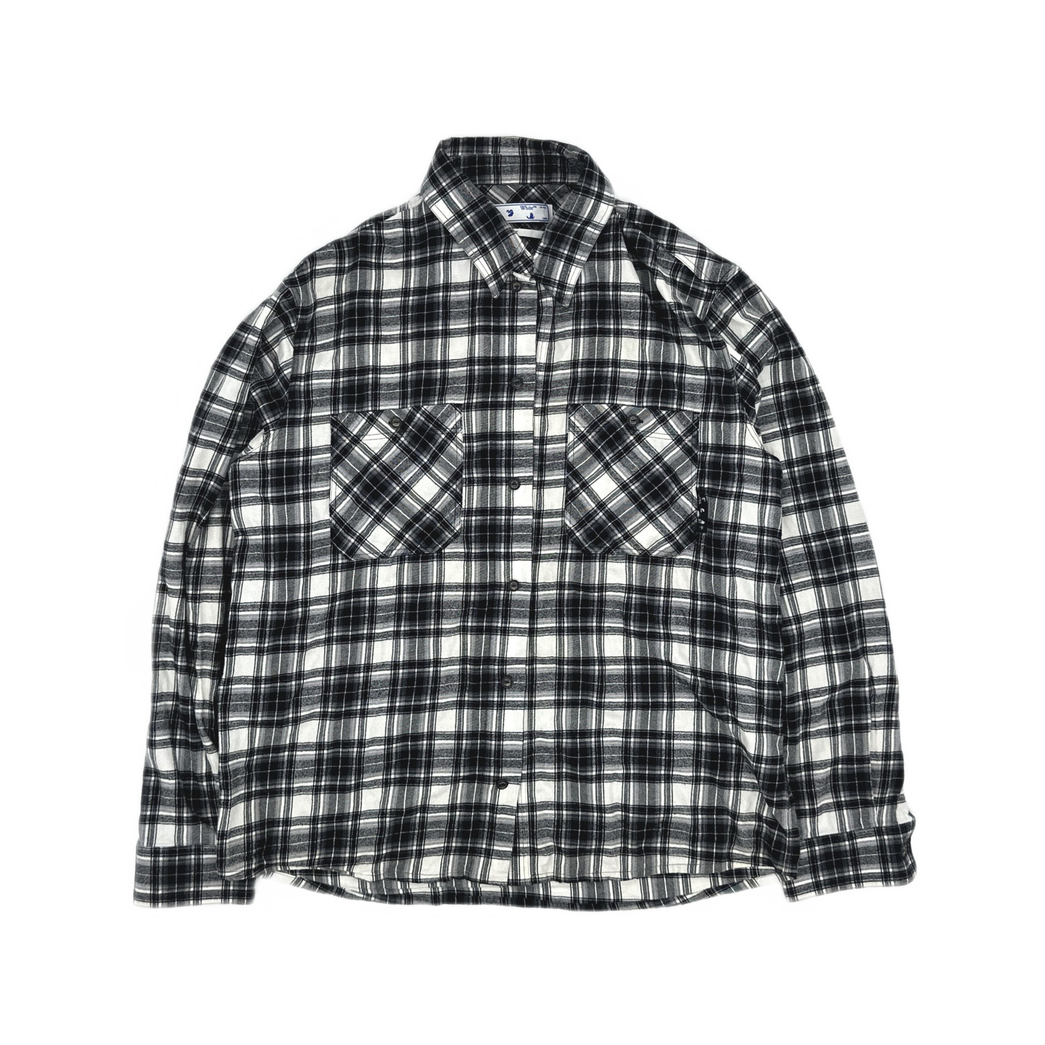 Off-White Off-White Black Plaid Flannel Shirt Size XL Size US XL / EU 56 / 4 - 1 Thumbnail