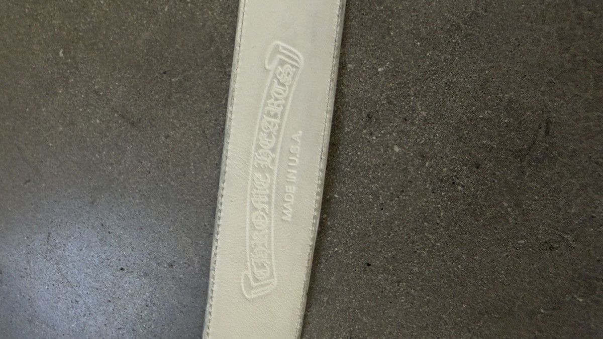 Chrome Hearts RARE! Chrome Hearts White Leather Roller Belt Size 36 - 7 Thumbnail