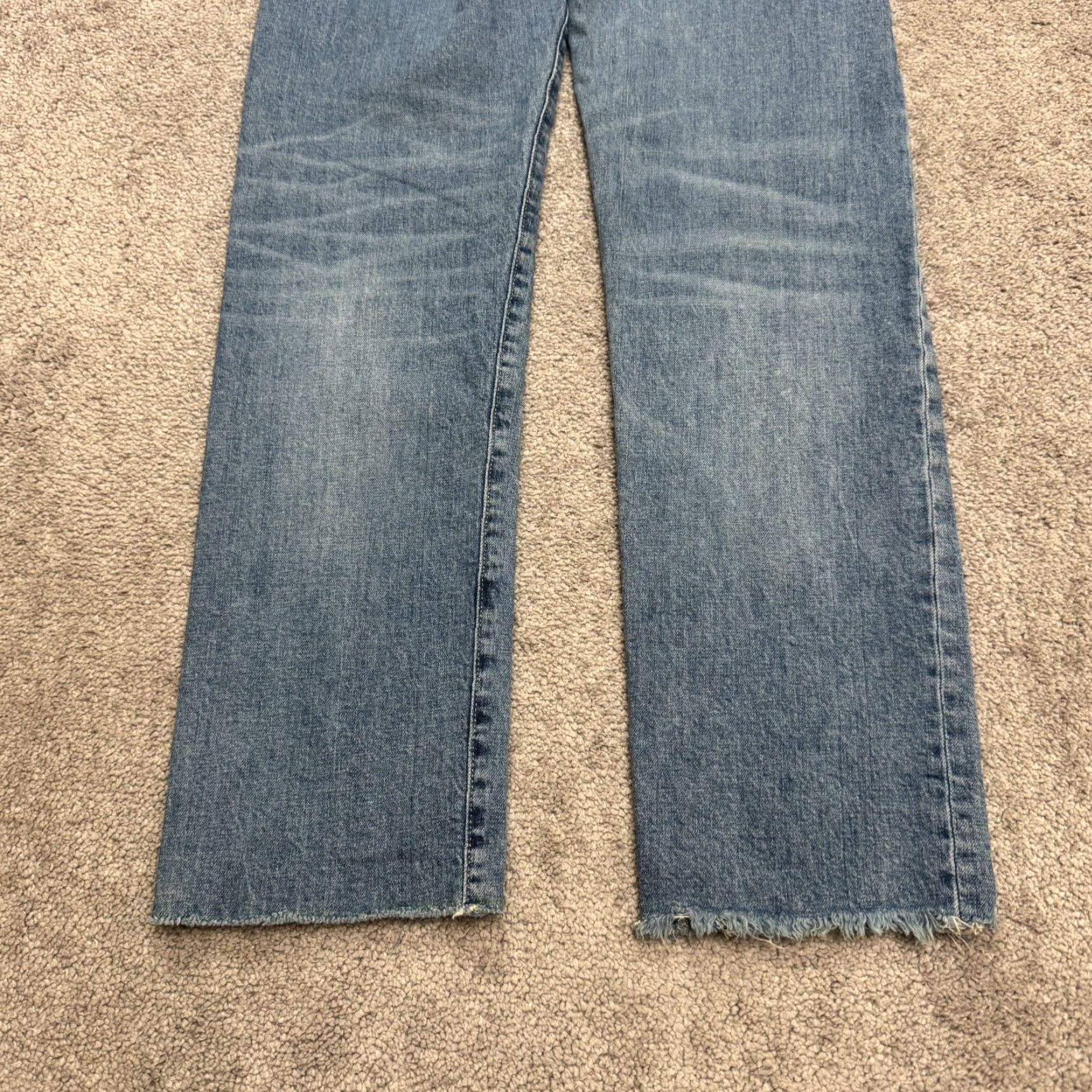 J.Crew J.CREW Point Sur Slim Boy Straight High Rise Denim Jeans Womens 24 Blue Raw Hem Size 42" / US 20 - 3 Thumbnail