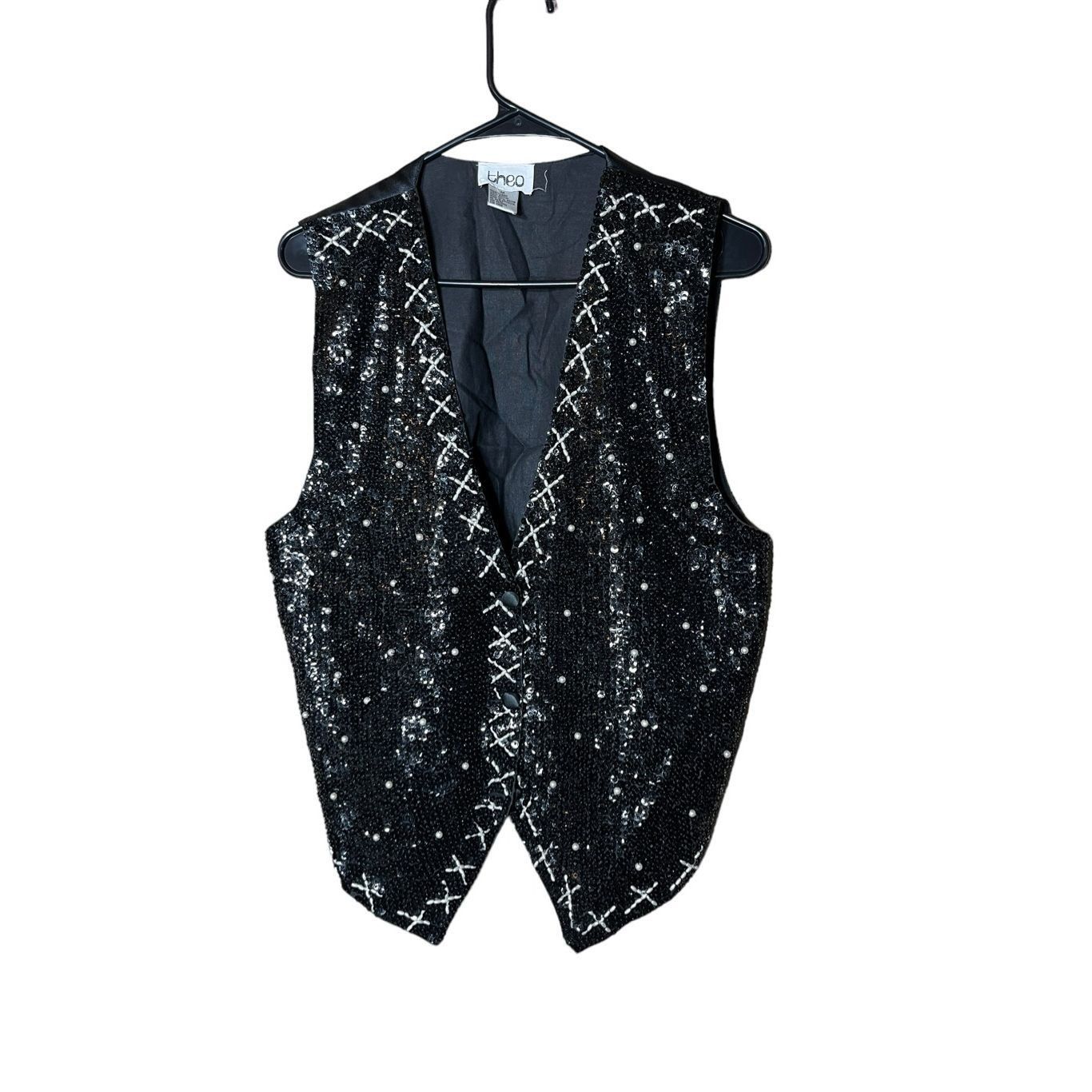 Other Vintage Theo 90s Sequin Beaded Vest Size M Size M / US 6-8 / IT 42-44 - 1 Thumbnail