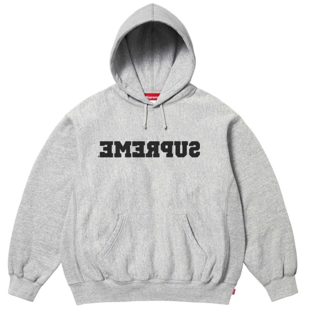 Supreme Heather Grey Reversed Supreme Hooded Sweatshirt Size US S / EU 44-46 / 1 - 2 Thumbnail