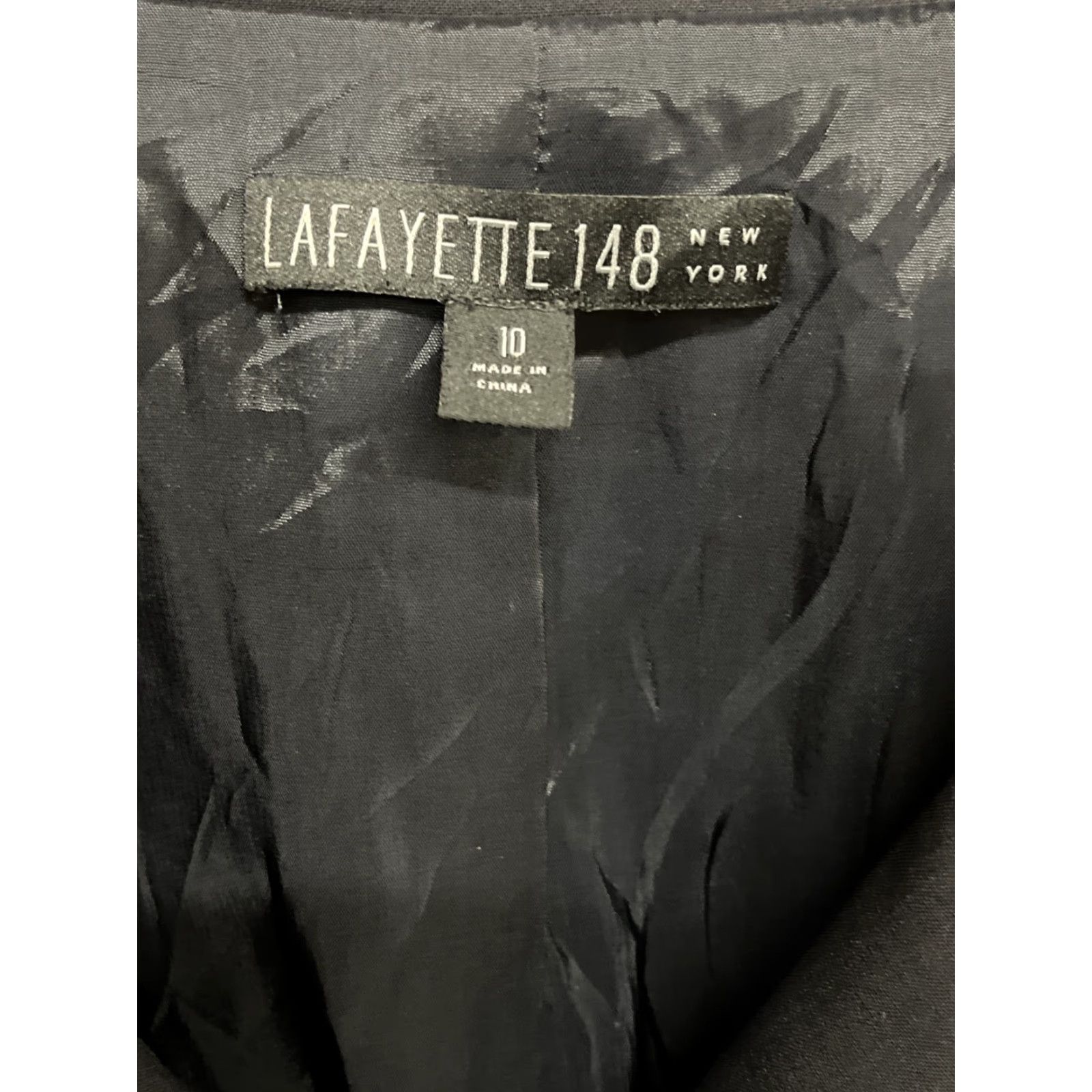 Vintage Lafayette 148 New York Women Black Blazer 100% Wool Size 10 Tuxedo Style Blazer Womens Size L / US 10 / IT 46 - 3 Thumbnail