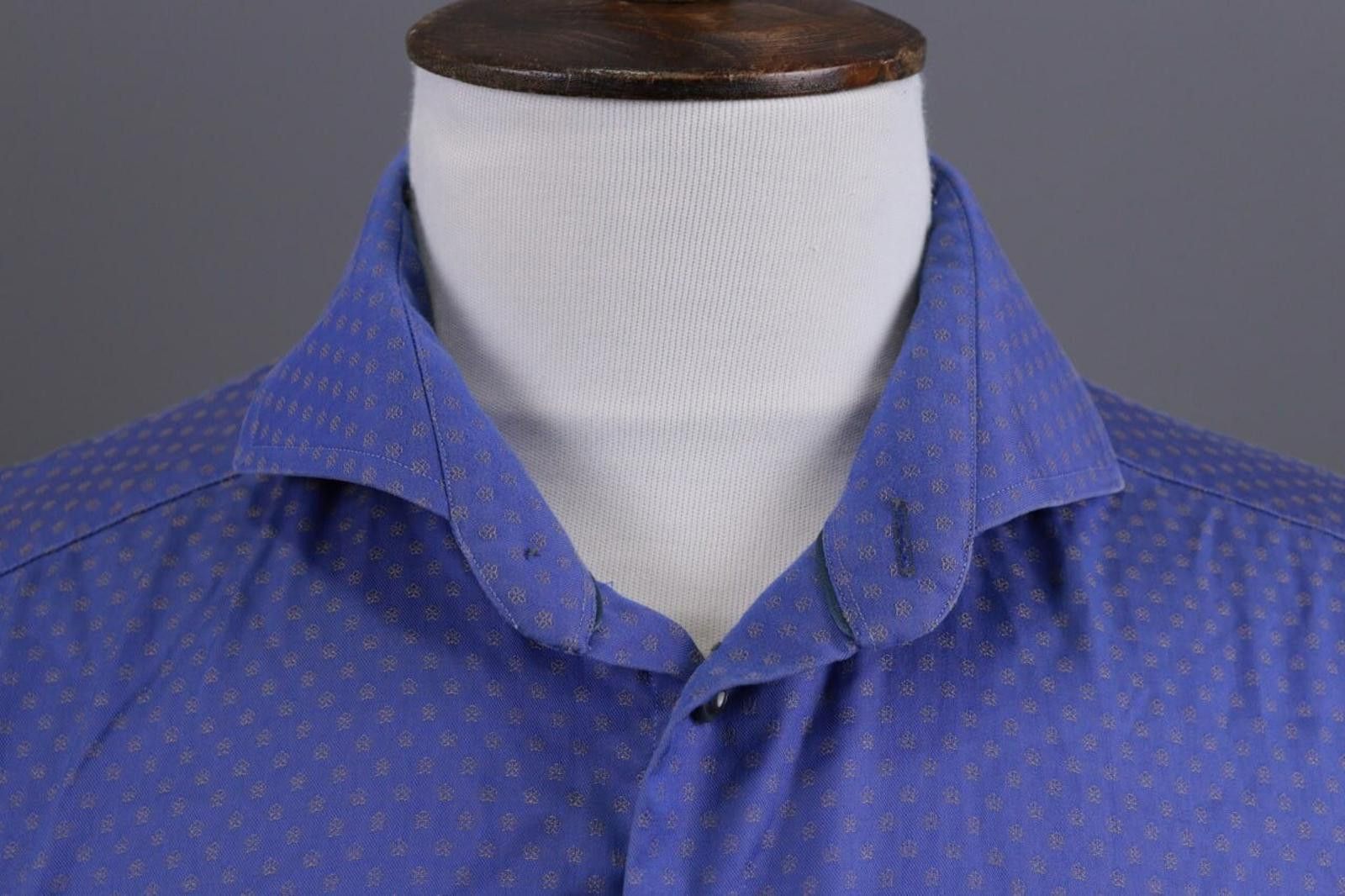 Eton Eton Slim Blue Floral Long Sleeve Button Down Shirt Size 44 Size US M / EU 48-50 / 2 - 6 Thumbnail