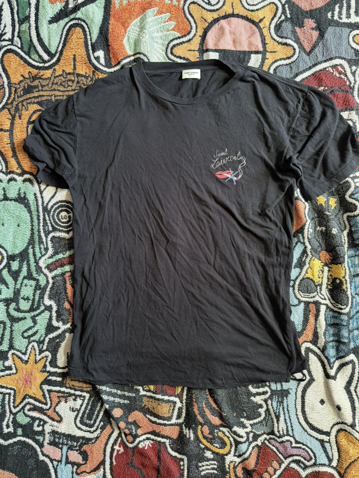 Saint Laurent Paris Slp smoking kills tee Size US M / EU 48-50 / 2 - 1 Thumbnail