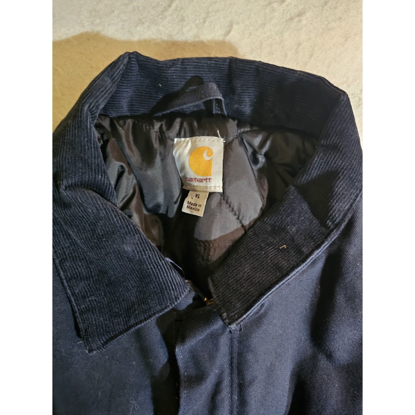 Carhartt Carhartt C003 DNY Quilted Lined Jacket Navy Blue Work Canvas Barn Coat Mens XL Size US XL / EU 56 / 4 - 3 Thumbnail