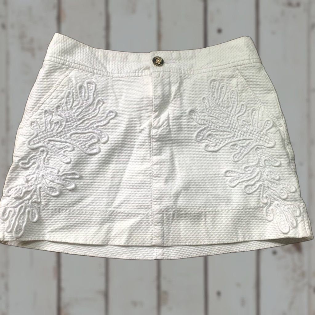 Lilly Pulitzer Lilly Pulitzer White Bermuda Skirt Women 00 Regular Coral 00? Size 24" / US 00 / IT 34 - 1 Thumbnail