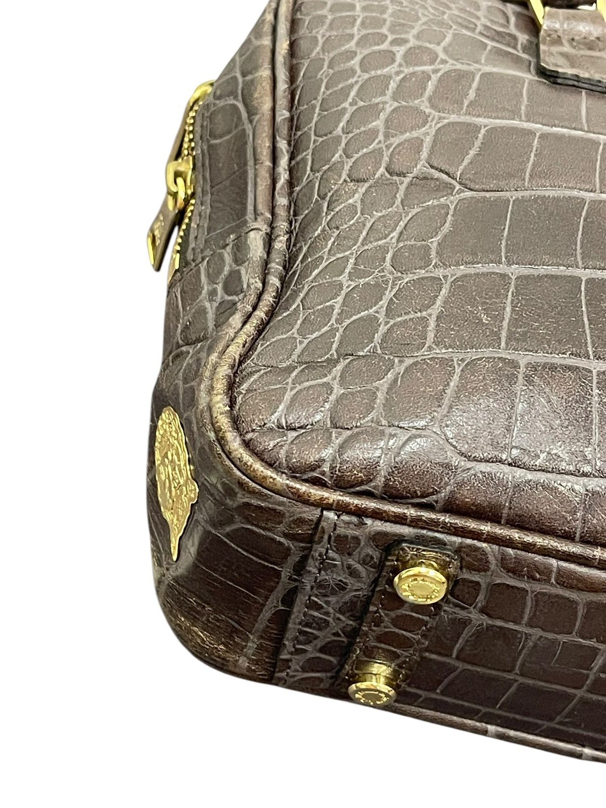 Genuine Leather Crocodile Embossed Cowhide A.D.M.J Japan Hand Bag 1🟩2 Size ONE SIZE - 5 Thumbnail