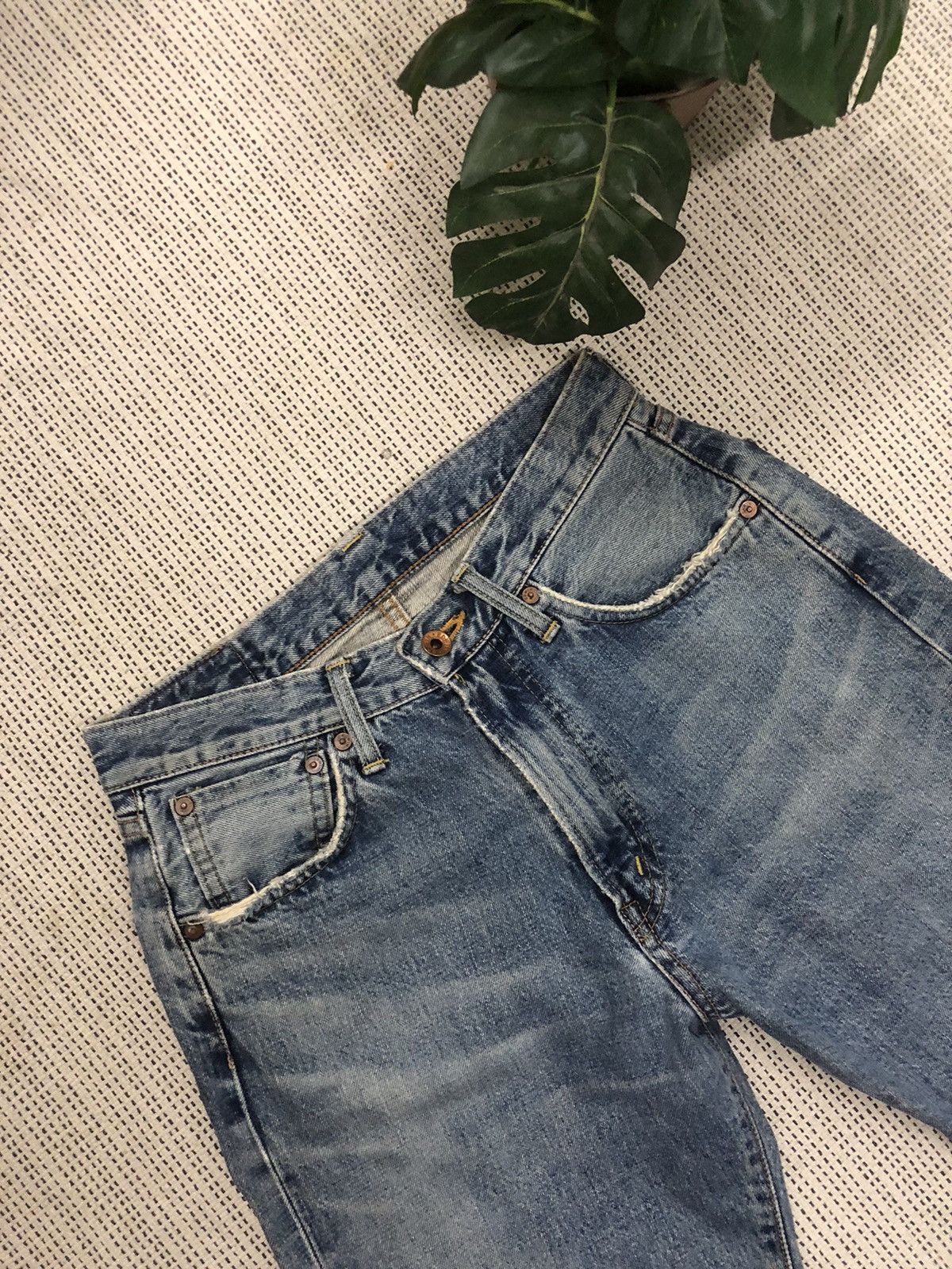 Edwin × Vintage Vintage Selvedge Redline Edwin 505 X w27 Size US 27 - 1 Thumbnail