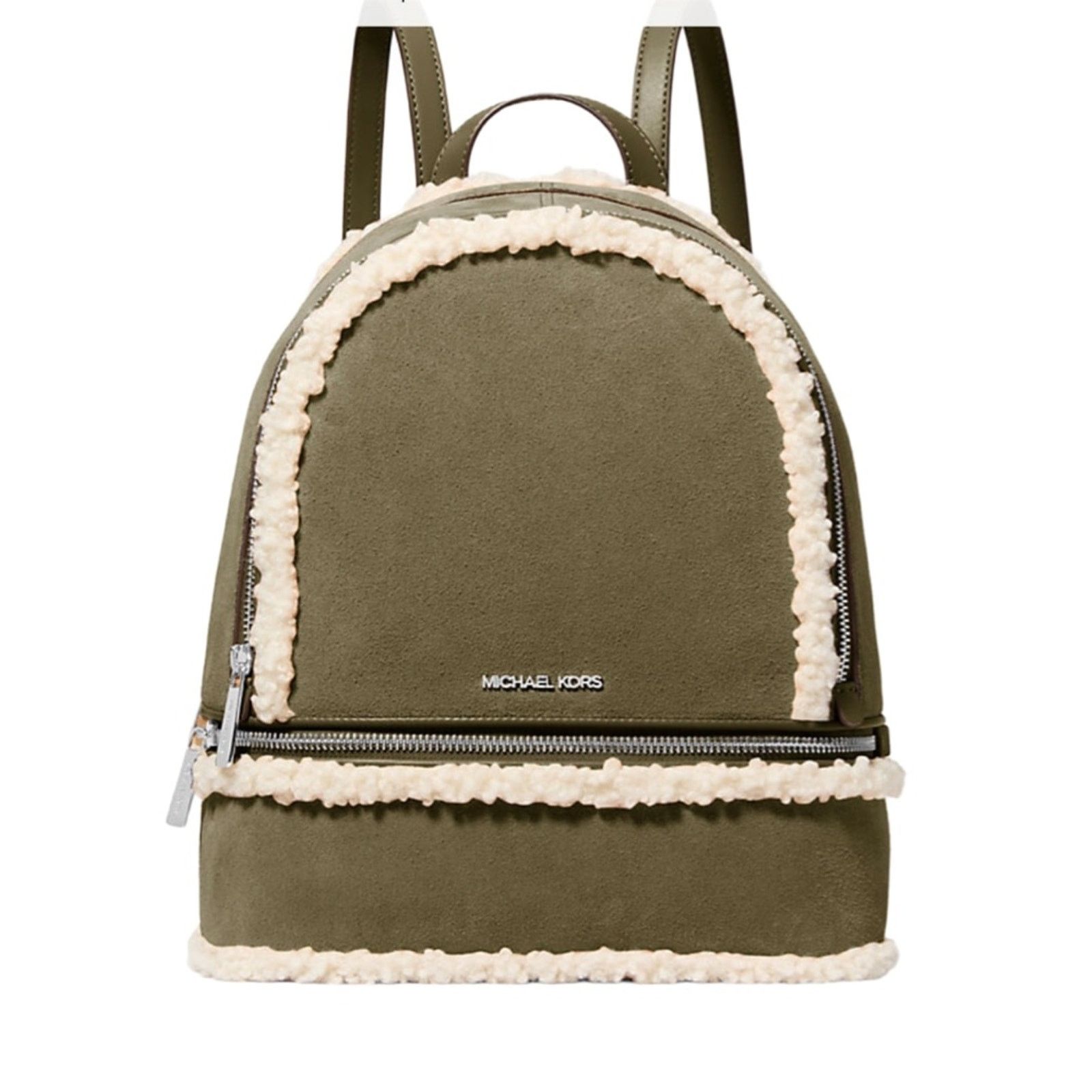 Michael Kors Michael Kors Rhea Olive Suede Shearling Backpack Size ONE SIZE - 2 Thumbnail