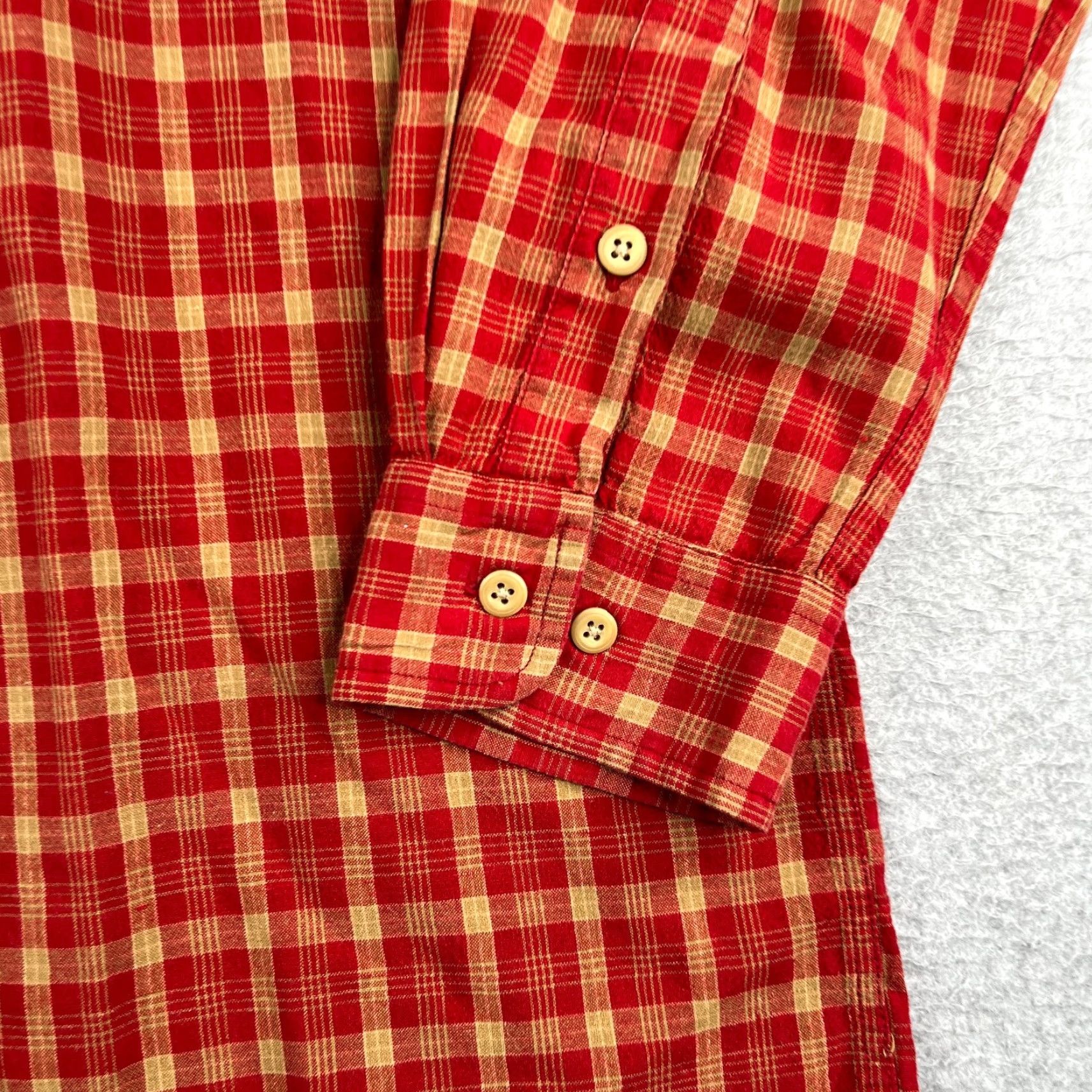 Tommy Hilfiger Tommy Hilfiger Shirt Large Red Check Embroidered Floral Button-Up Long Sleeve Size US L / EU 52-54 / 3 - 2 Thumbnail