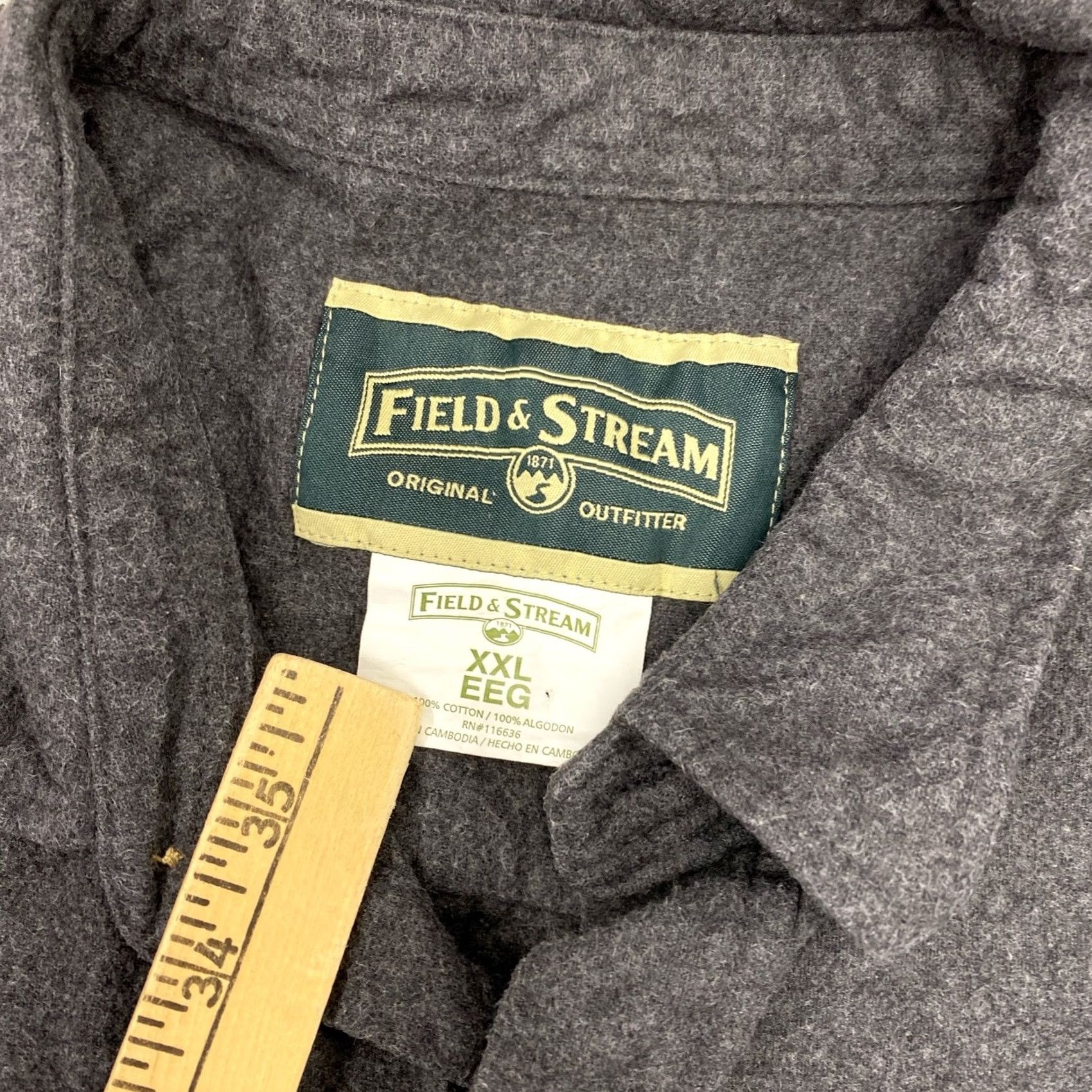 Vintage VINTAGE Field Stream Heavyweight Chamois Flannel Shirt Mens 2XL Grey Size US XXL / EU 58 / 5 - 3 Thumbnail