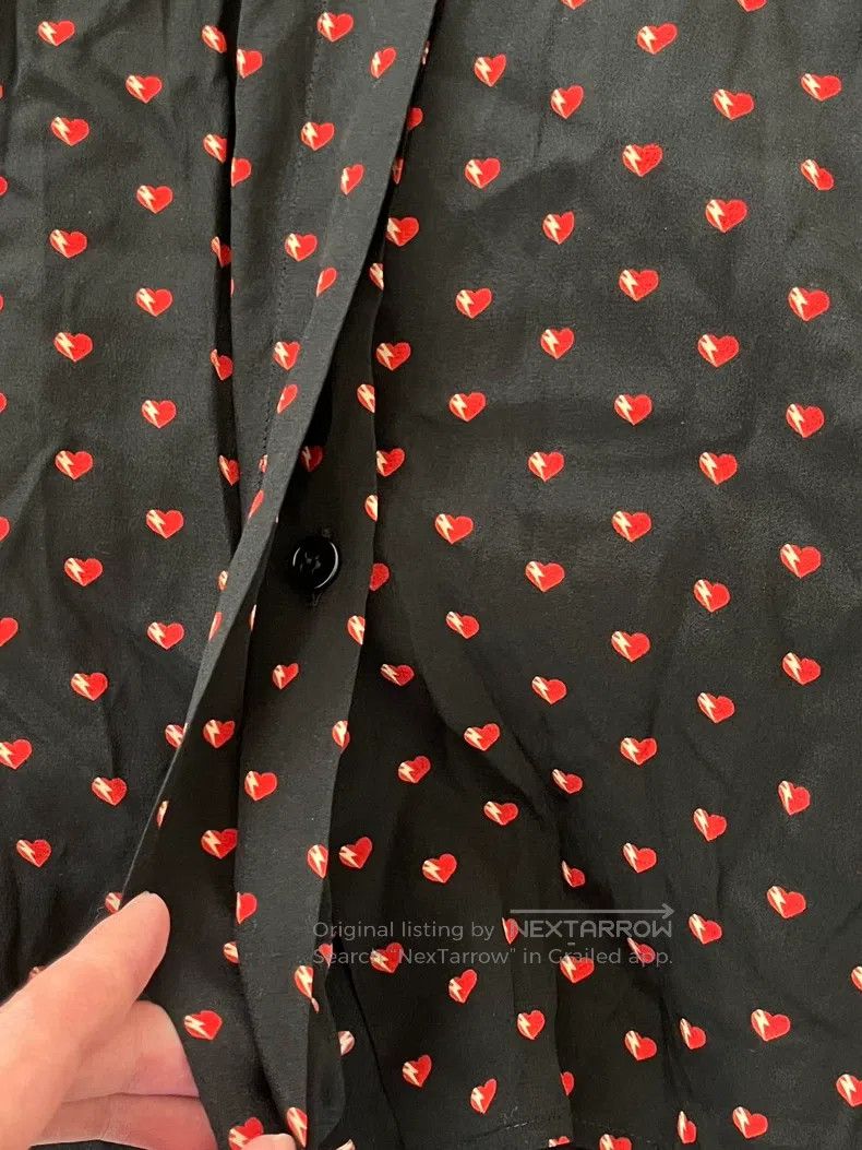 Saint Laurent Paris Saint Laurent Paris Heart Lightning Pattern Shirt Size XS / US 0-2 / IT 36-38 - 5 Thumbnail