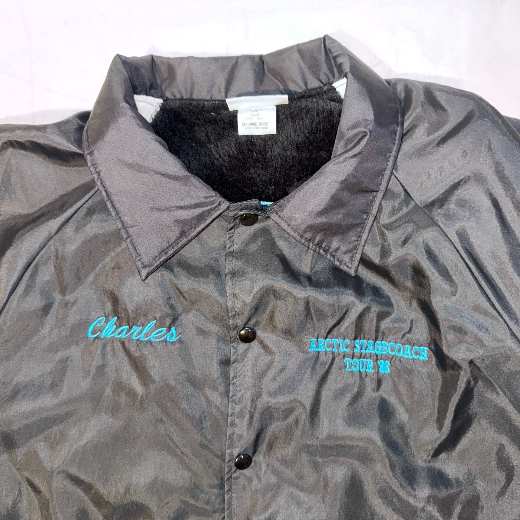 Vintage VINTAGE Hartwell Jacket Bomber 2XL USA Black Lined Nylon Fleece Button Front Military/Artic Stagecoach Alaska Tour Men Size US XXL / EU 58 / 5 - 5 Thumbnail