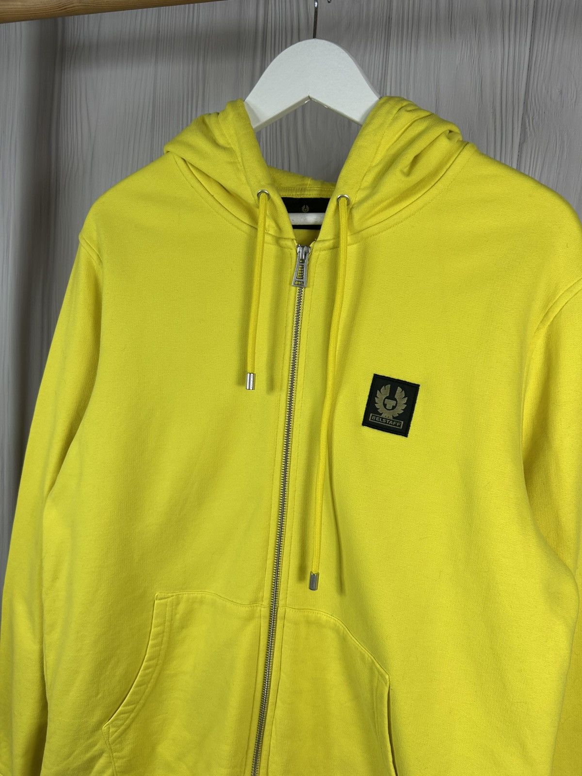 Belstaff Belstaff England Yellow Zip Hoodie Size XL 100% Cotton Size US XL / EU 56 / 4 - 3 Thumbnail