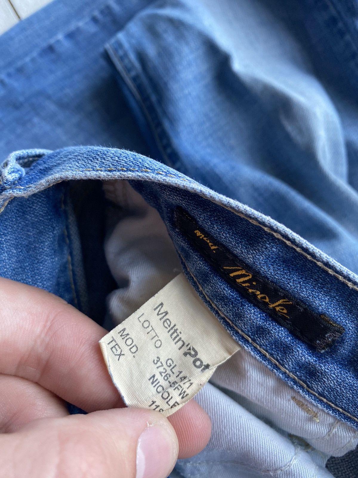 Other × Vintage Meltin Pot Flare Bell Bottom Womens 25 Denim Jeans Ripped Size 25" / US 0 / IT 36 - 6 Thumbnail