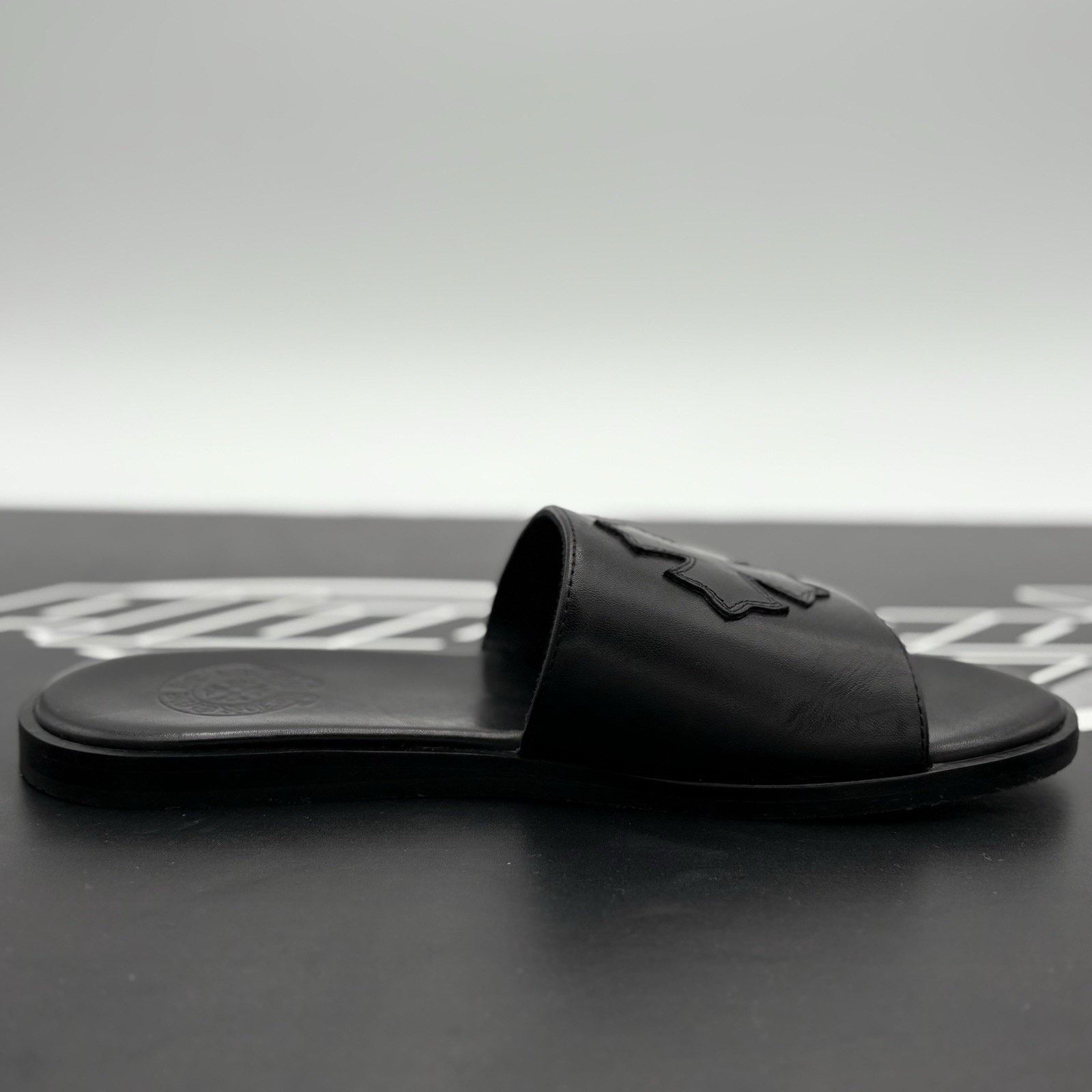 Chrome Hearts Chrome Hearts Leather Slides ' Black ' | SUPER CLEAN! Size US 8 / EU 41 - 9 Thumbnail