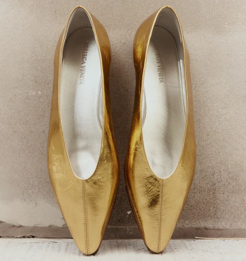 Bottega Veneta o1h1sh10526 Sofia Ballerina in Golden Size US 8 / IT 38 - 5 Thumbnail