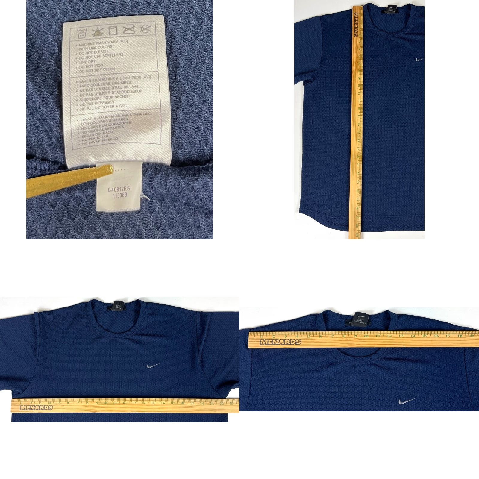 Nike VINTAGE Nike Sphere Performance T-Shirt Navy Blue Embroidered Swoosh Mens Size L Size US L / EU 52-54 / 3 - 8 Thumbnail