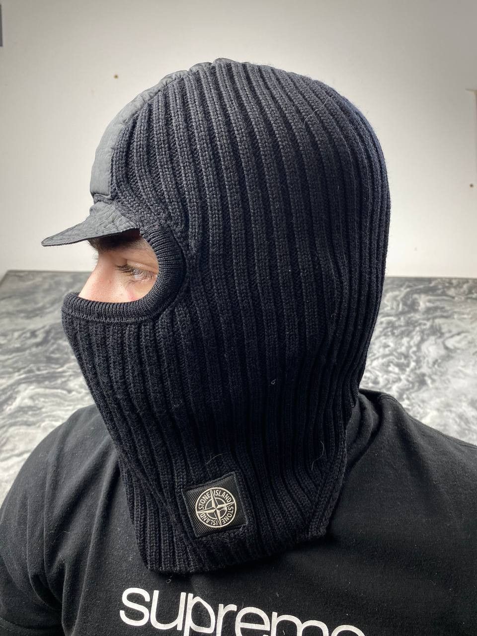 Stone Island Stone Island Balaclava Wool Nylon Metal Hat Beanie Men Black Size ONE SIZE - 3 Thumbnail