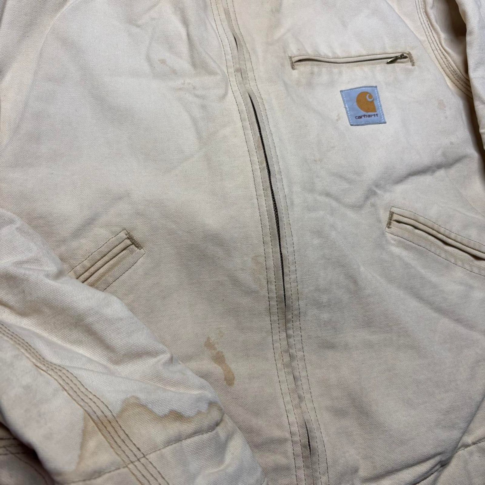 Carhartt Vintage Cream Carhartt 6QLJ Detroit Jacket Size US L / EU 52-54 / 3 - 2 Thumbnail