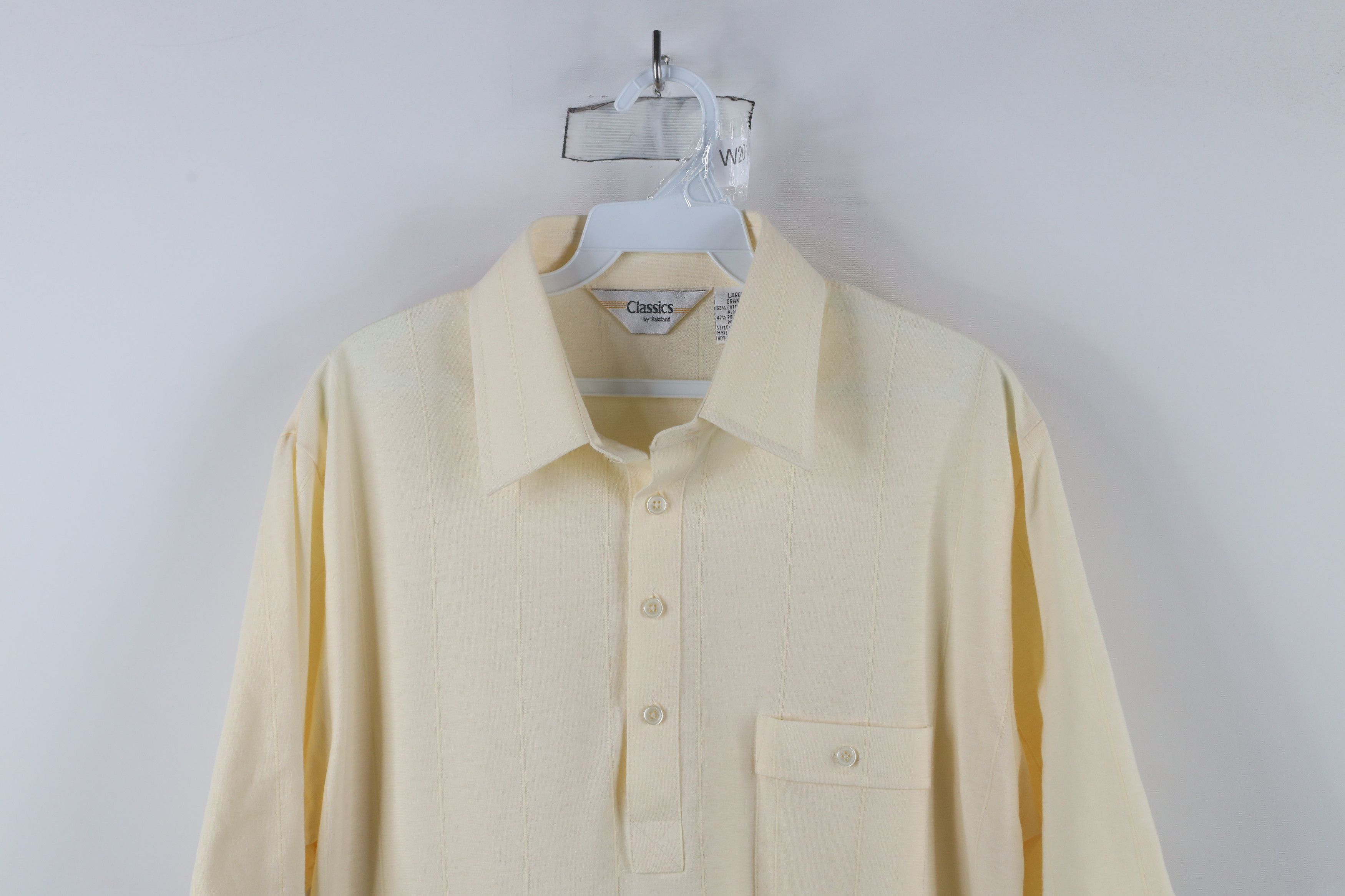 Vintage Vintage 70s Streetwear Knit Collared Polo Shirt Cream Size US L / EU 52-54 / 3 - 2 Thumbnail