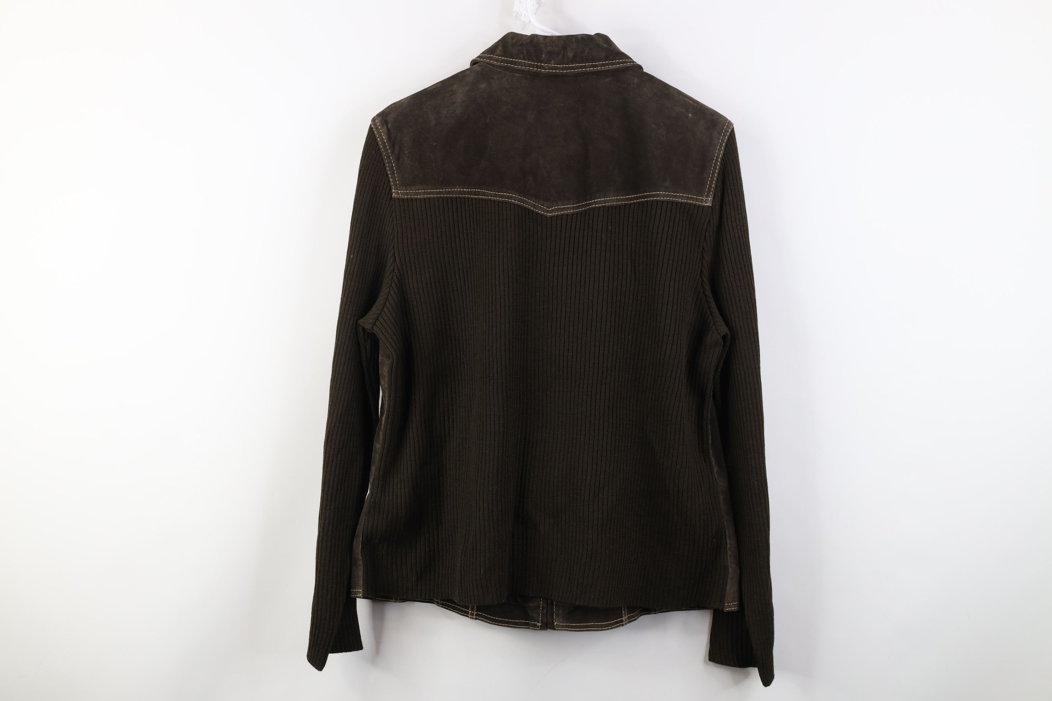 Vintage Deadstock Vintage 90s Y2K Babydoll Leather Sweater Jacket Size XL / US 12-14 / IT 48-50 - 15 Thumbnail