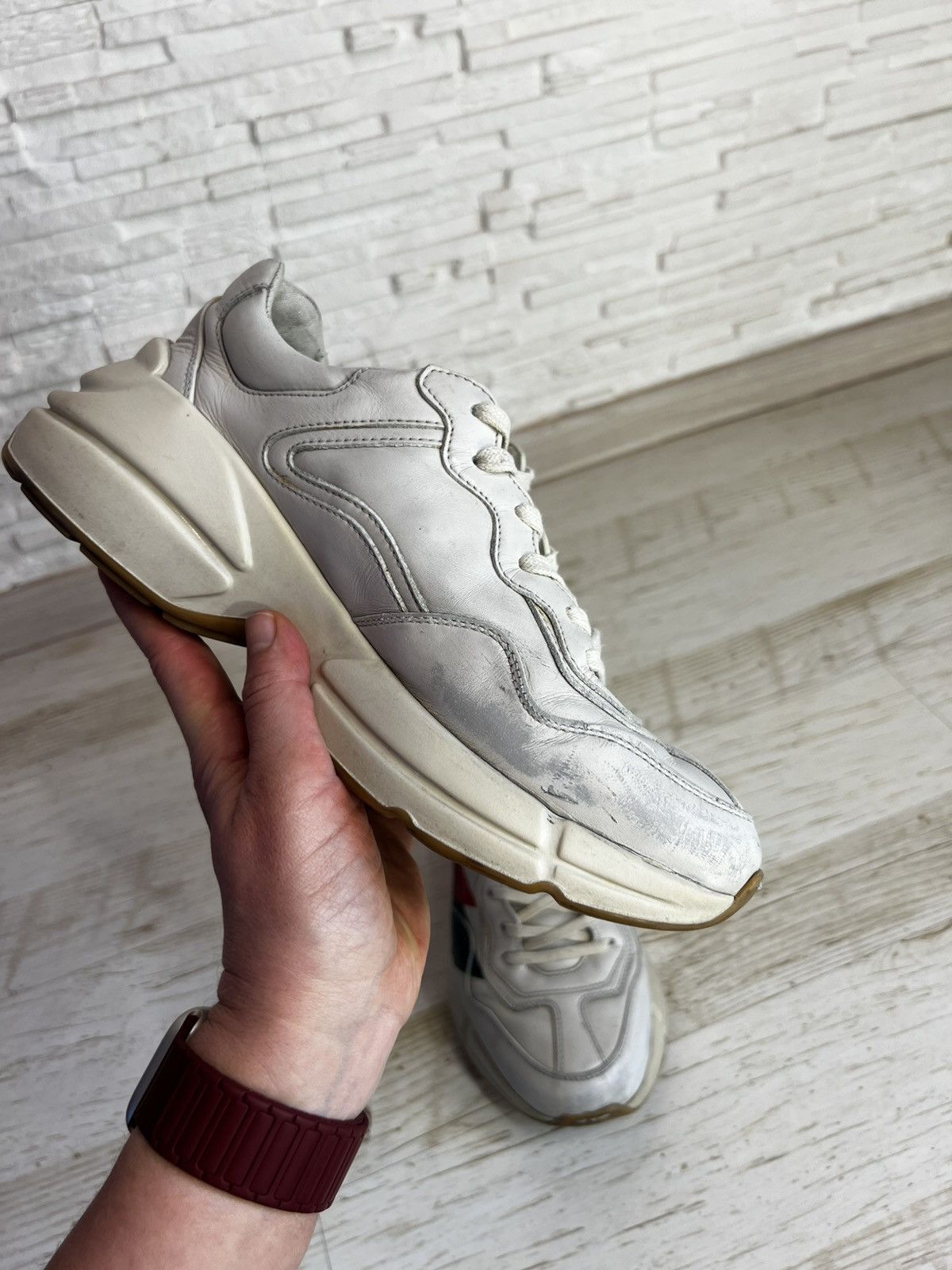 Gucci Gucci Rhyton 523535 Sneakers Chunky Leather Sneakers Size6.5 Size US 6.5 / EU 39-40 - 13 Thumbnail
