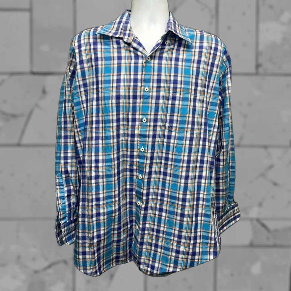 Peter Millar Peter Millar Button-Down Shirt Men L Plaid 100% Cotton Multicolor Long Sleeve Regular Size Shirt Mens L Colorful Size US L / EU 52-54 / 3 - 1 Thumbnail