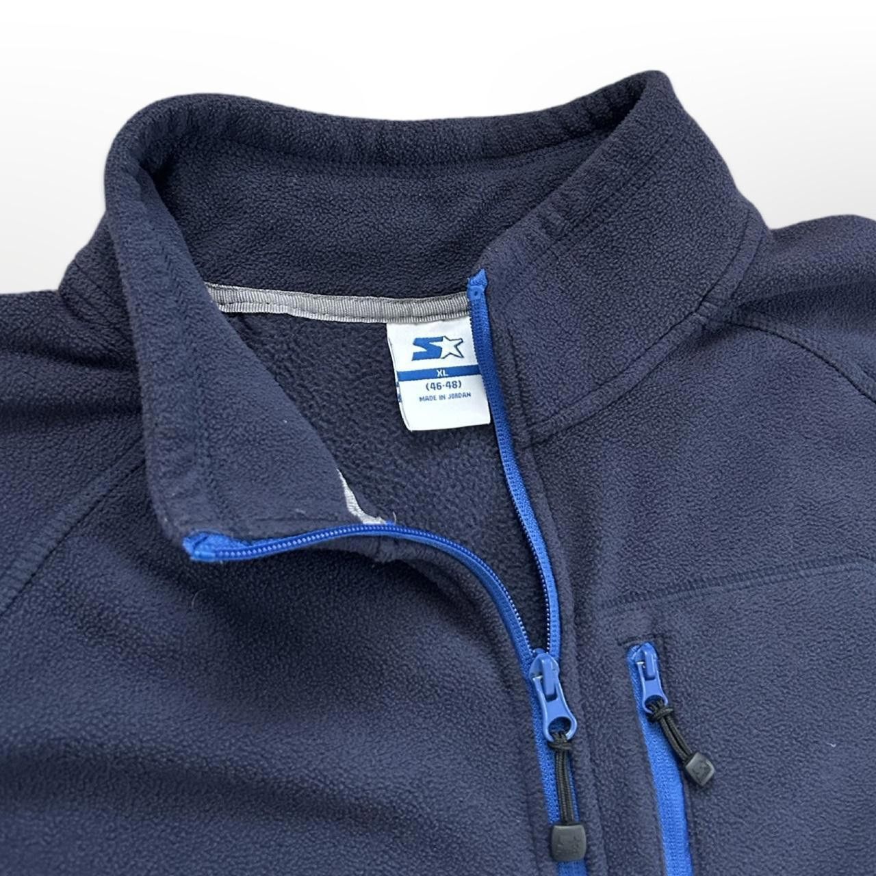 Starter × Vintage Vintage Blue Starter 1/4 Zip Fleece Pullover Size US XL / EU 56 / 4 - 4 Thumbnail