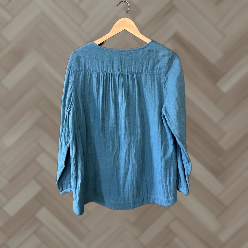 Soft Surroundings Soft Surroundings Blouse Shirt Womens Long Sleeve XL Blue Tunic Size XL / US 12-14 / IT 48-50 - 1 Thumbnail