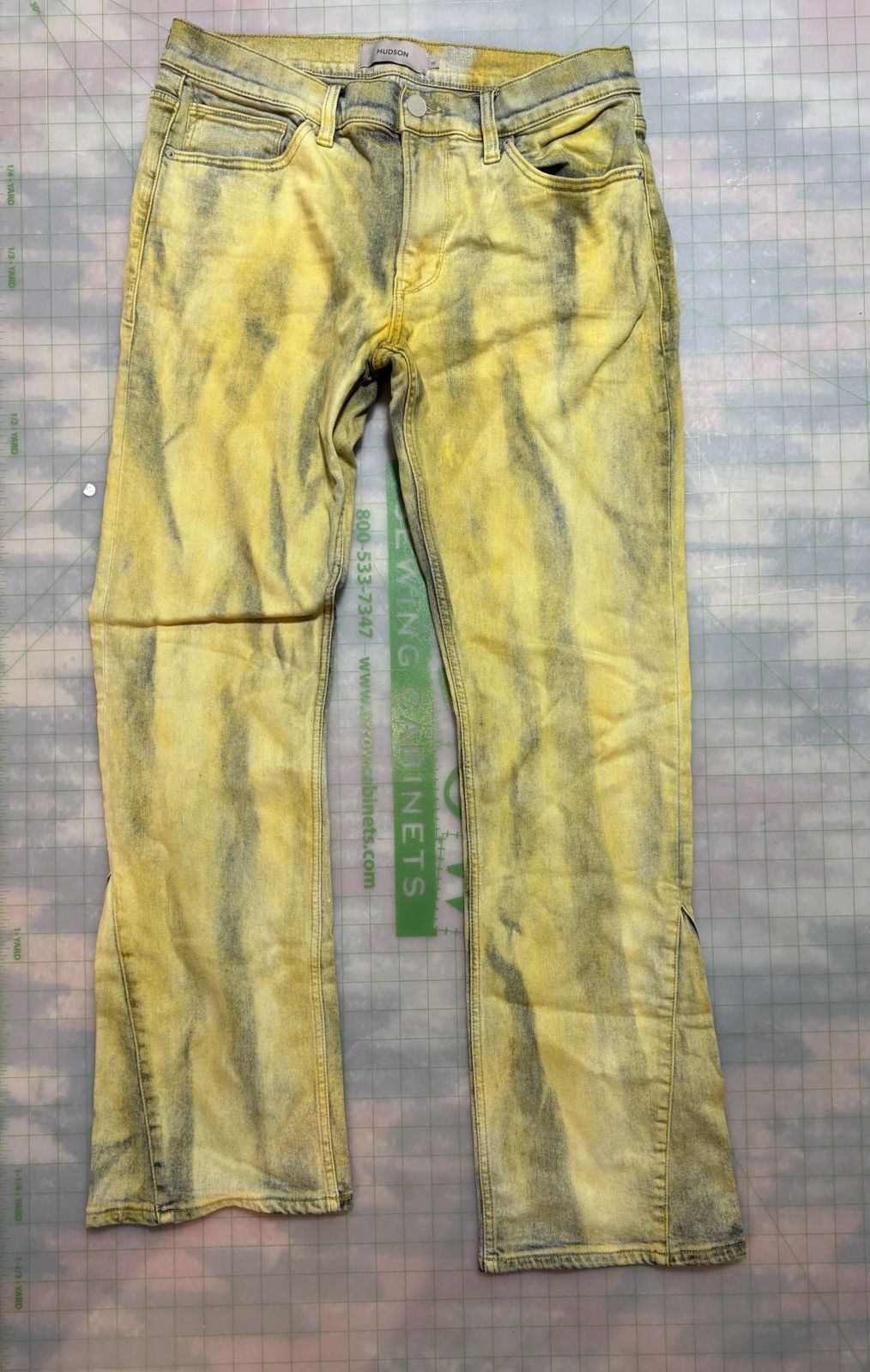 Hudson Hudson Jeans Straight Yellow x Black Size US 33 - 1 Thumbnail