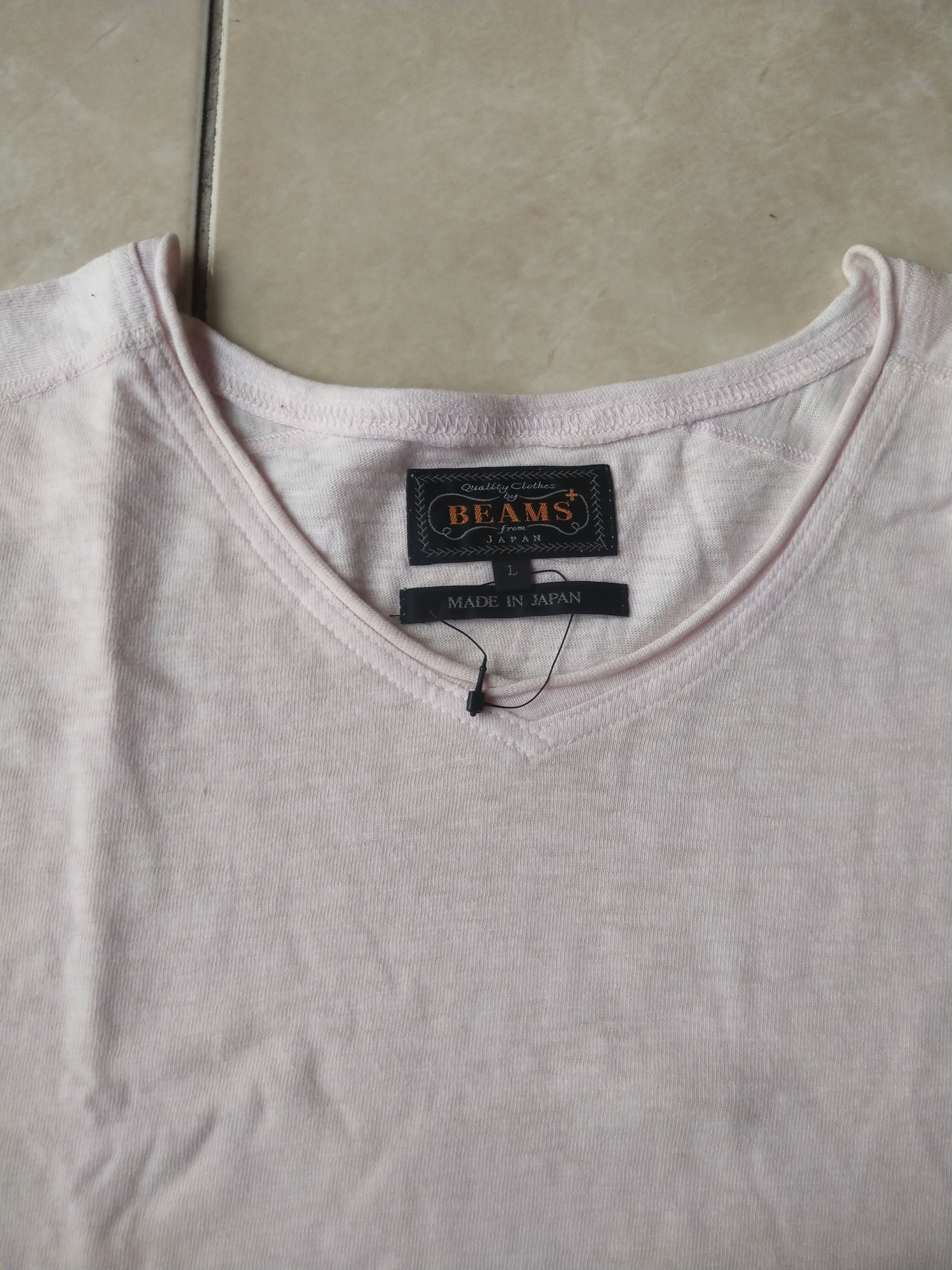 Beams Plus Beams Plus Made in Japan Faded Pink V-Neck T-Shirt Americana Size US L / EU 52-54 / 3 - 2 Thumbnail